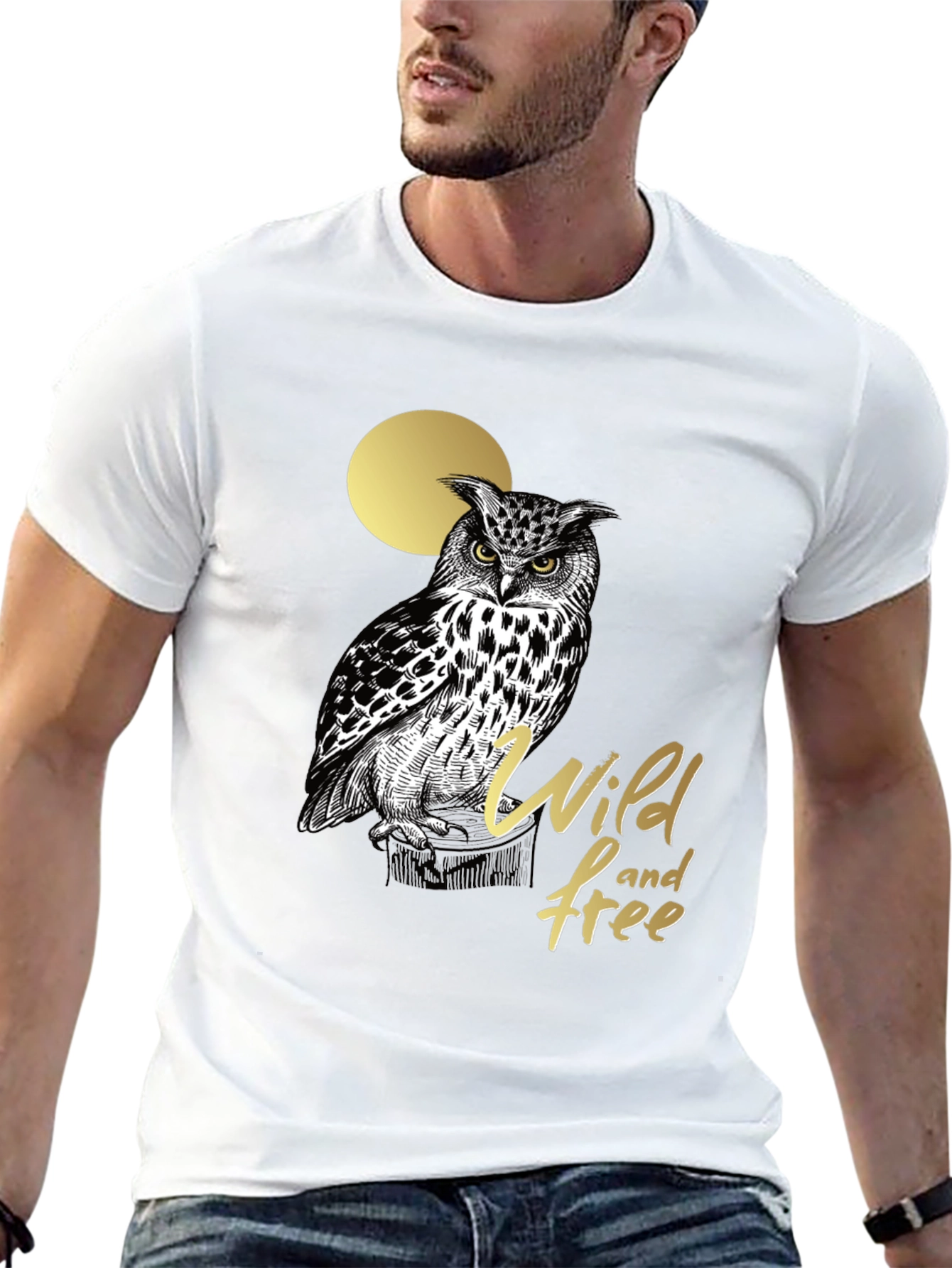Wild and Free Owl Graphic Tee - Black