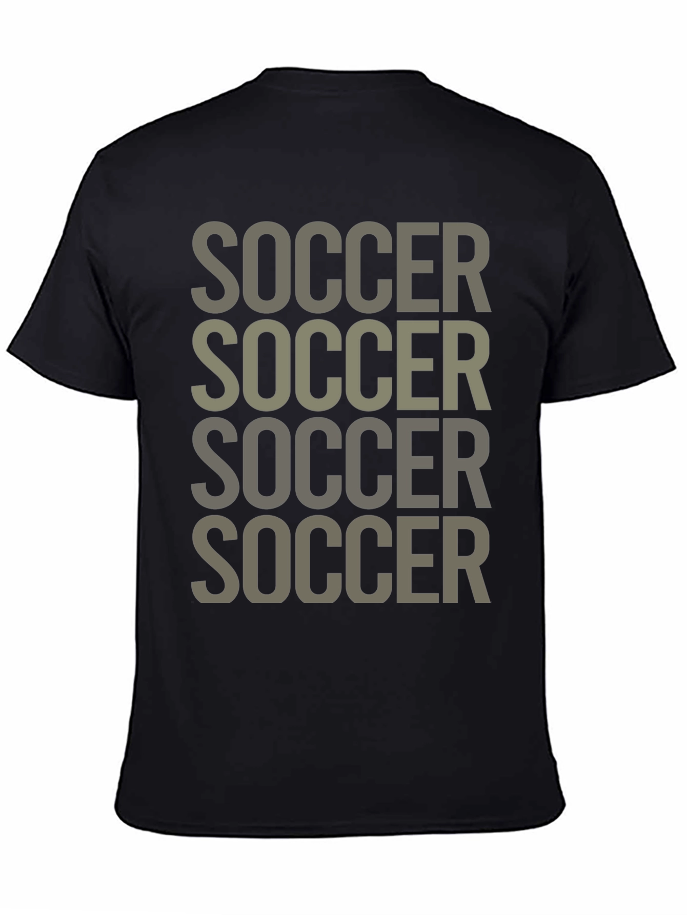Soccer Tee: Repeated Text Graphic T-Shirt