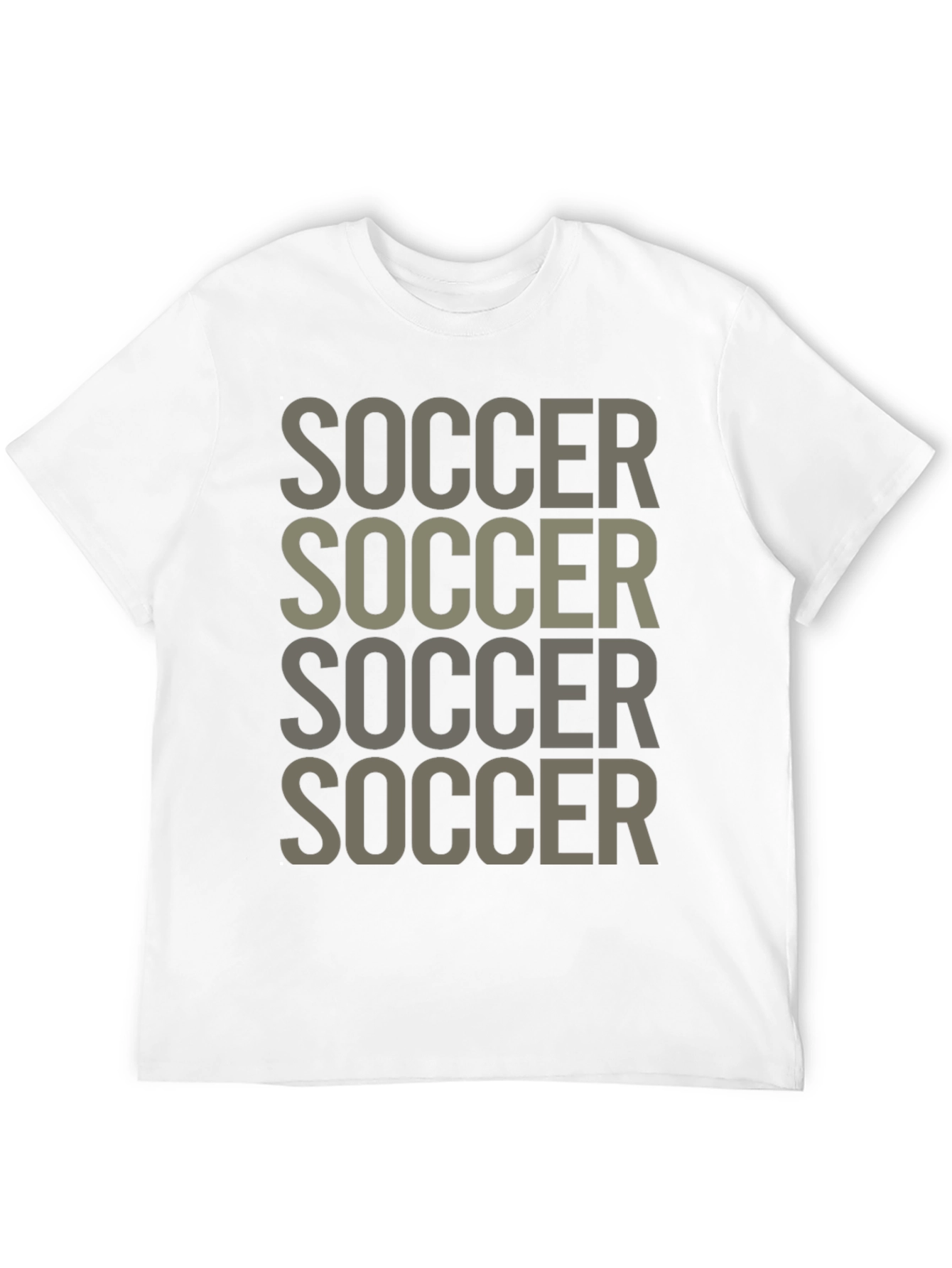 Soccer Tee: Repeated Text Graphic T-Shirt
