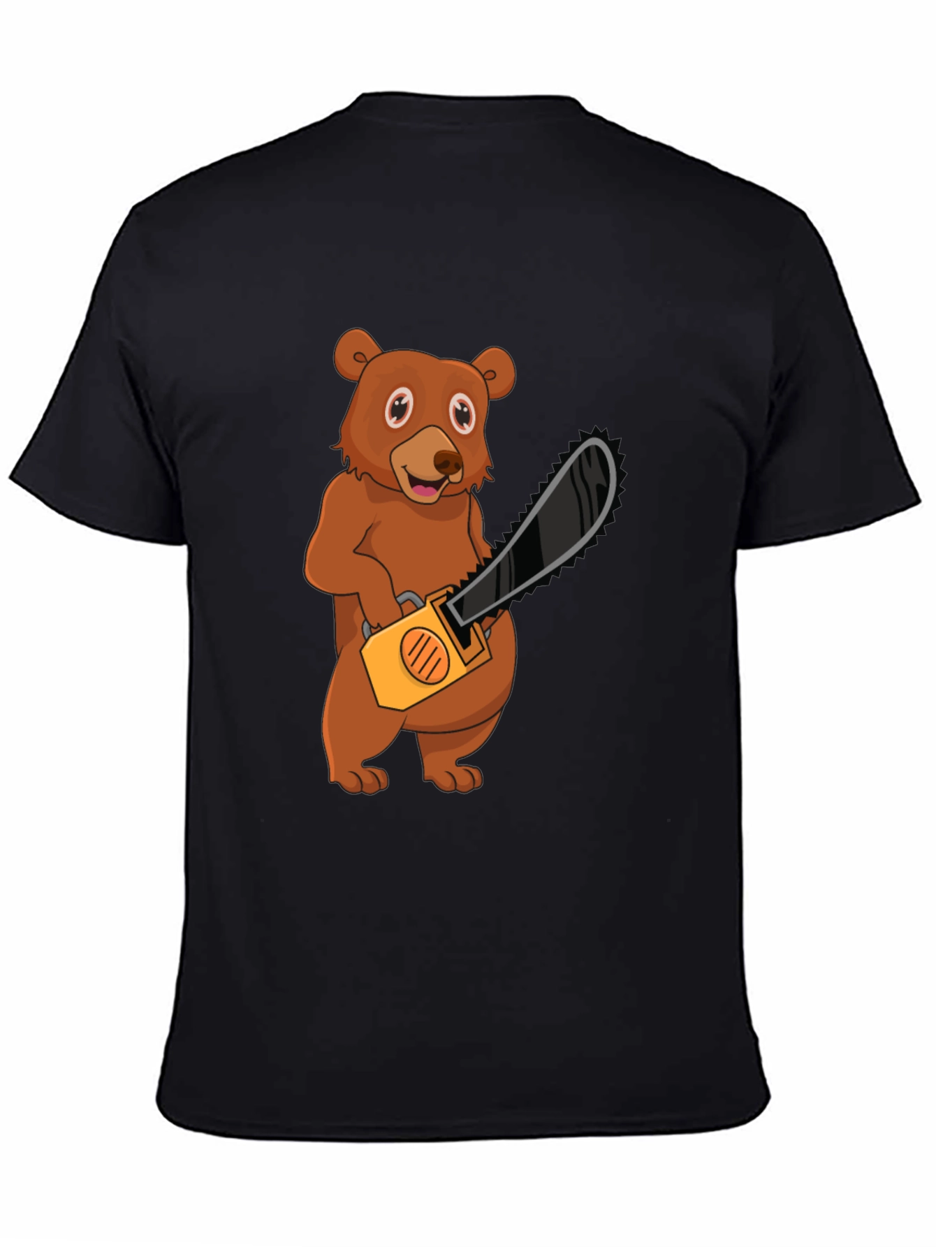 Bear with Chainsaw Graphic T-Shirt