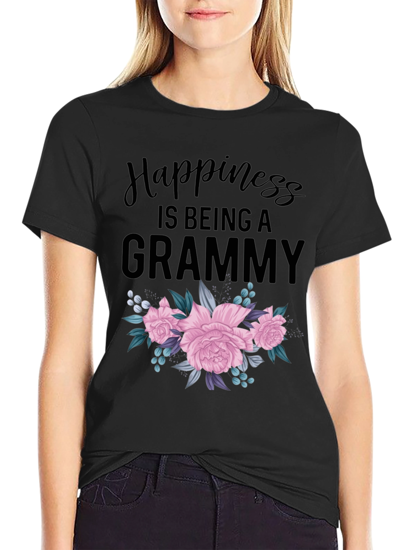 Happiness is Being a Grammy Floral T-Shirt