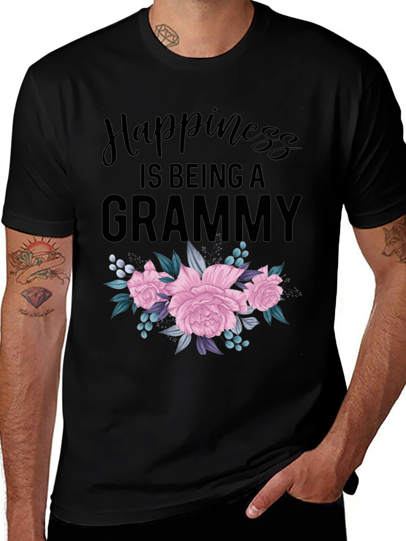 Happiness is Being a Grammy Floral T-Shirt