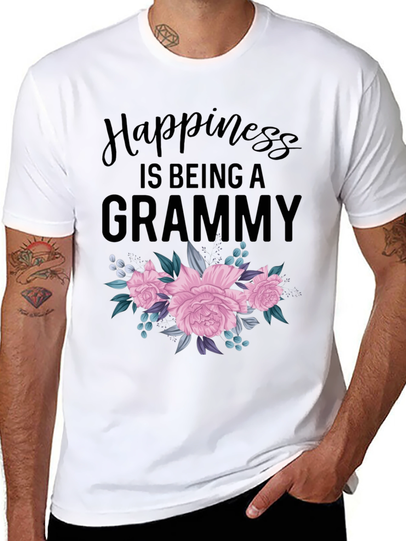 Happiness is Being a Grammy Floral T-Shirt