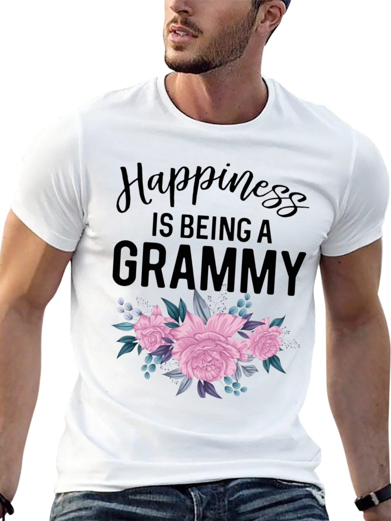 Happiness is Being a Grammy Floral T-Shirt