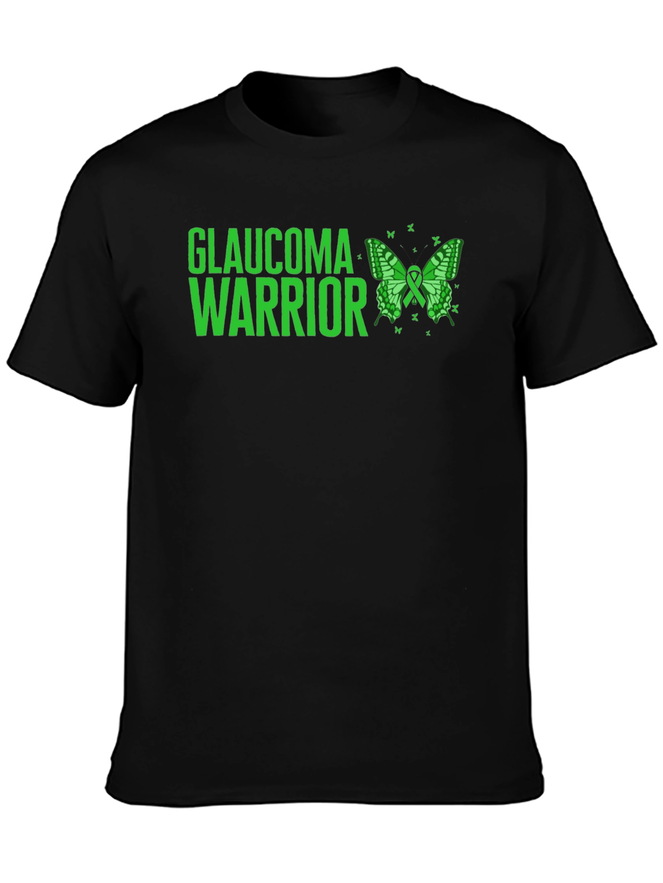 Glaucoma Warrior T-Shirt: Green Butterfly Awareness Tee