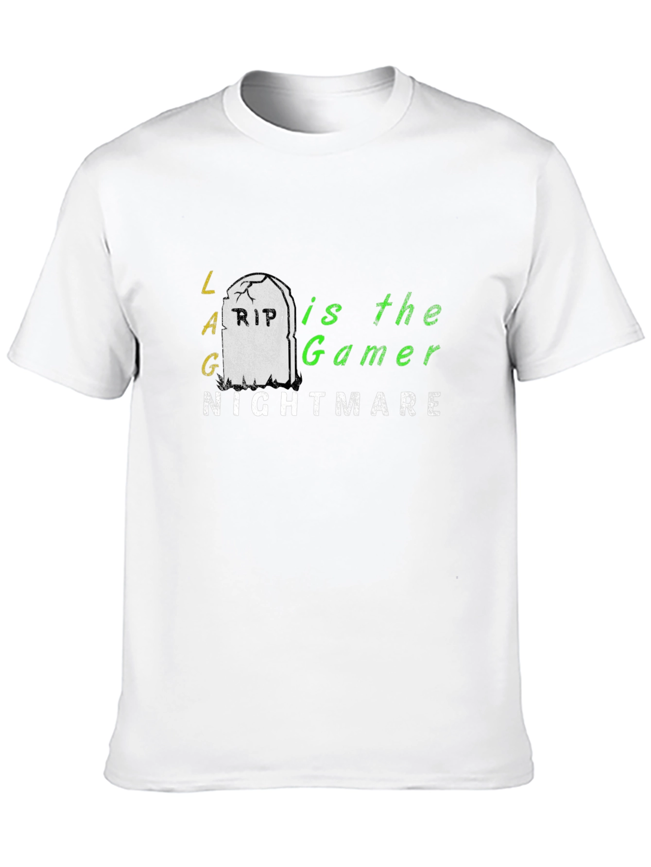 Lag is the Gamer Nightmare T-Shirt - Black Cotton