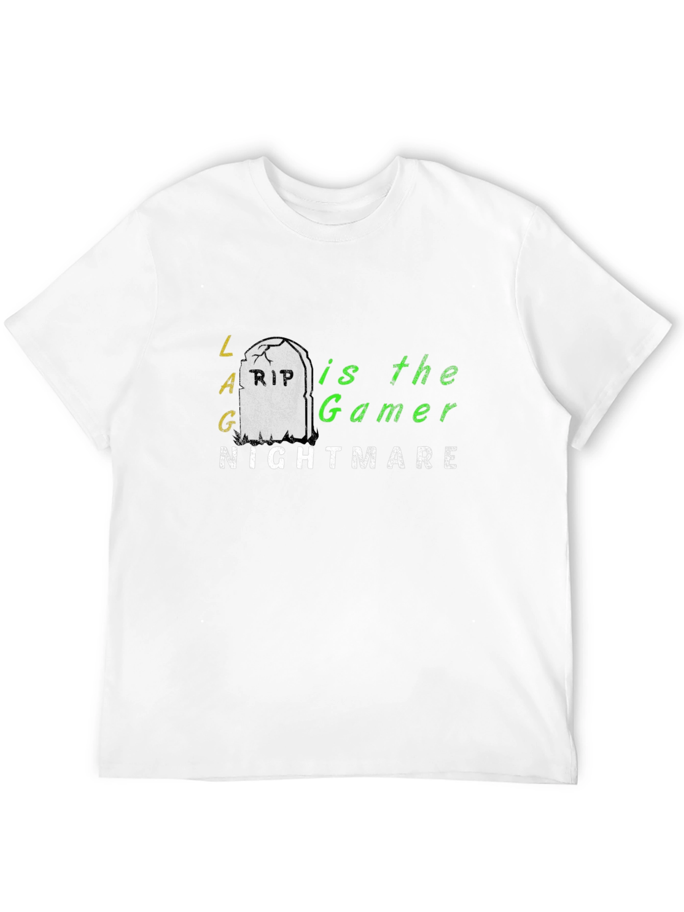 Lag is the Gamer Nightmare T-Shirt - Black Cotton