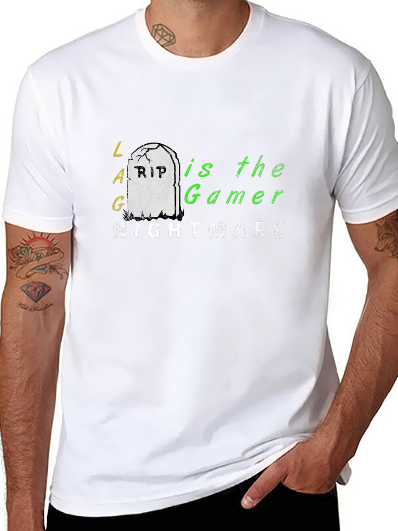 Lag is the Gamer Nightmare T-Shirt - Black Cotton