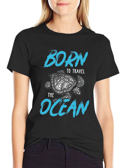 Born to Travel Ocean Turtle Graphic Tee