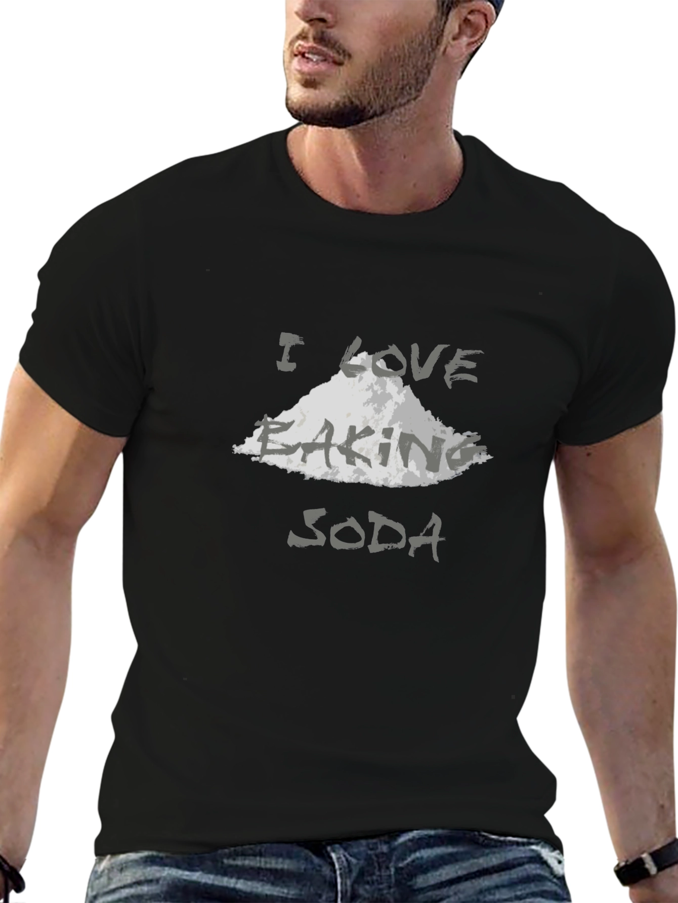 I Love Baking Soda Graphic T-Shirt - Black