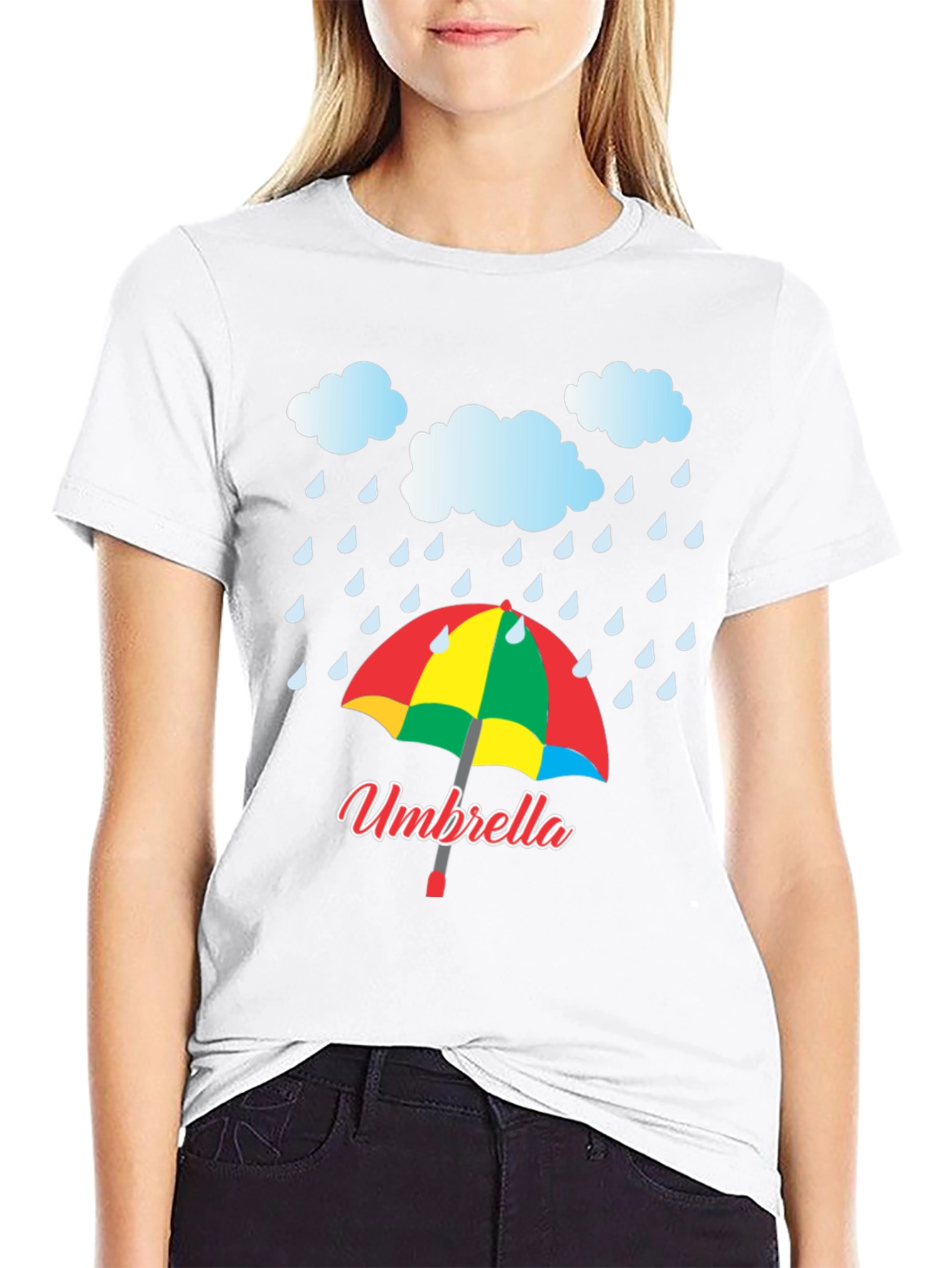 Rainy Day Umbrella Graphic T-Shirt