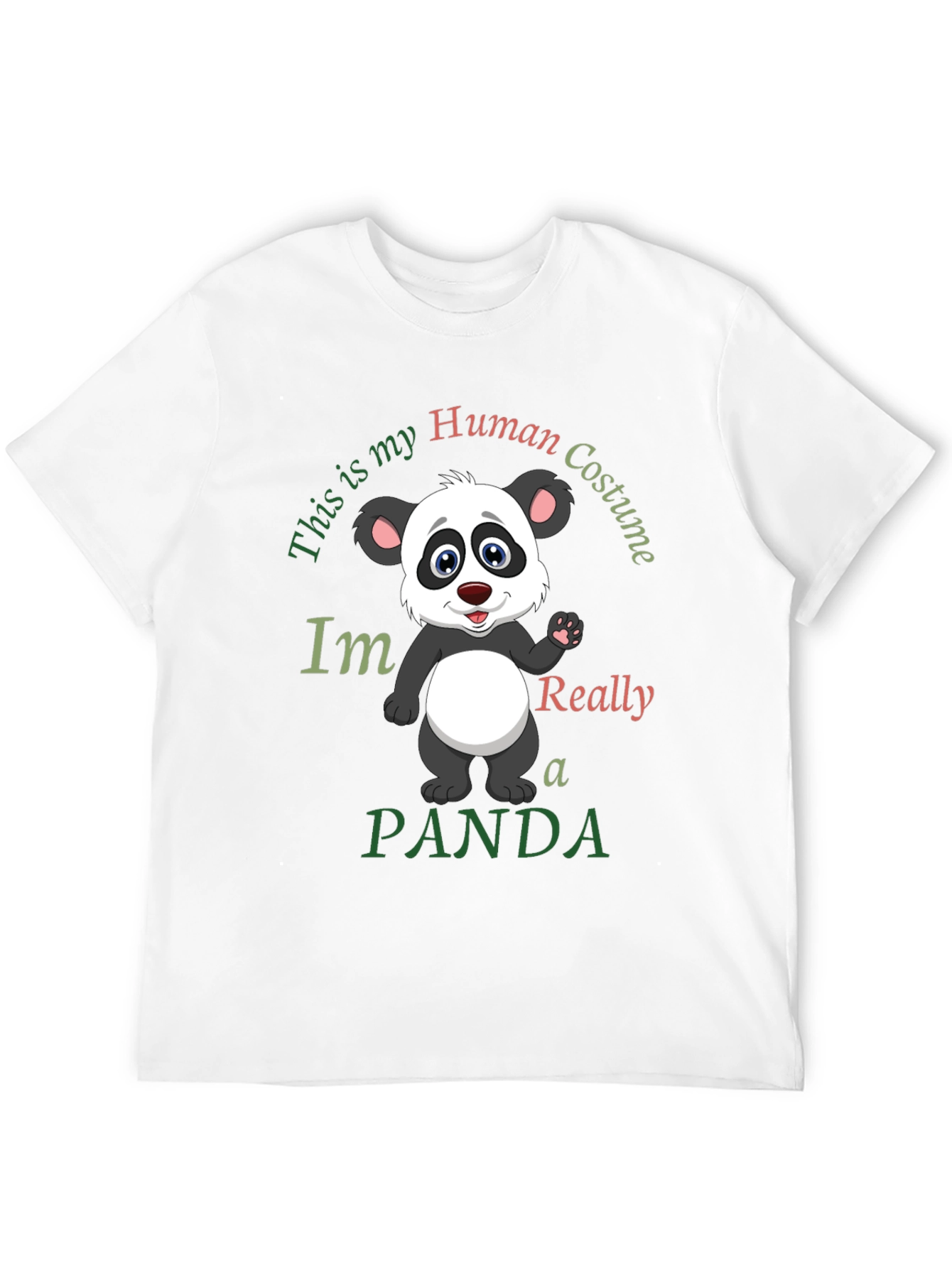 Funny Panda Human Costume Graphic T-Shirt