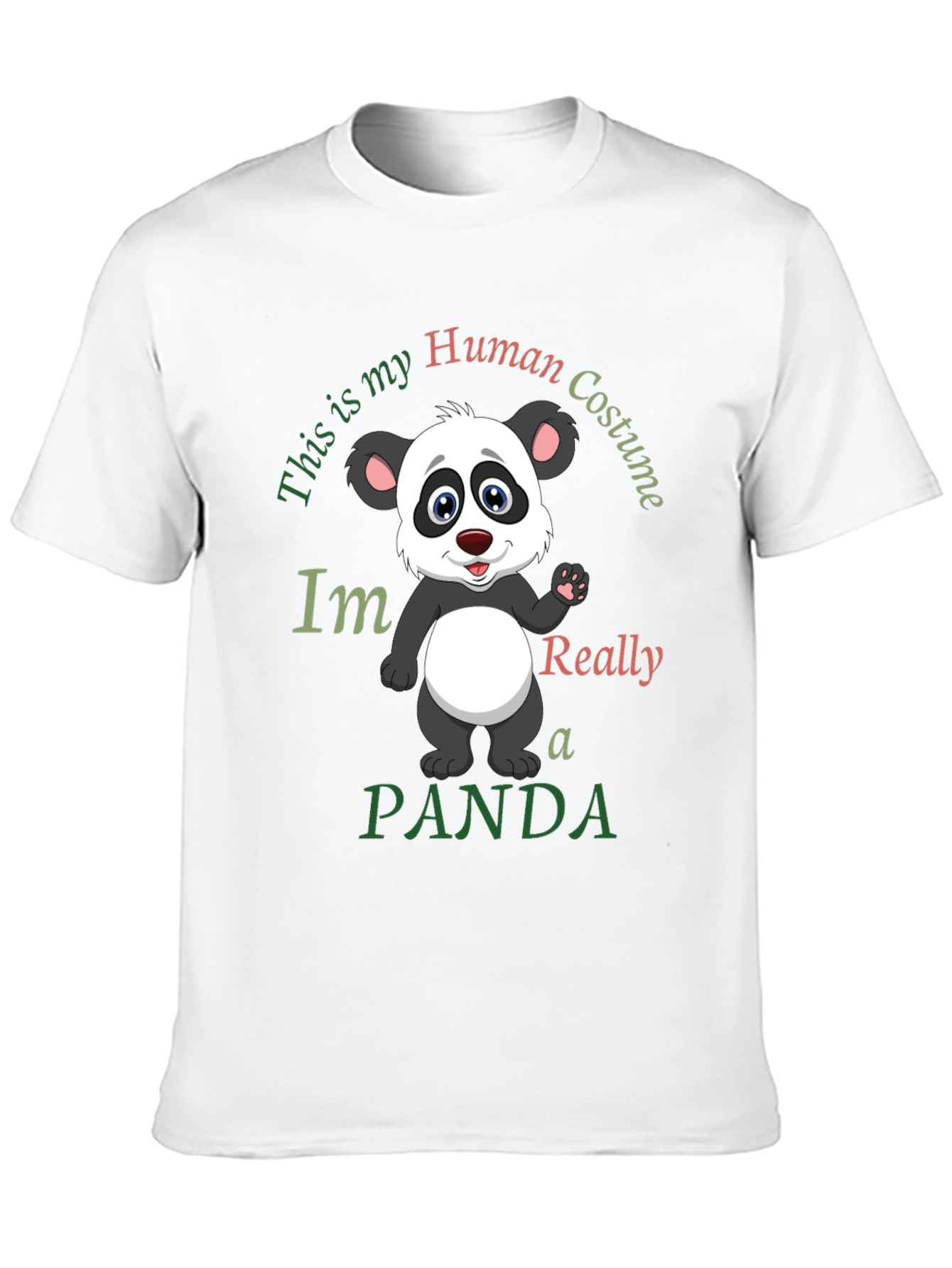 Funny Panda Human Costume Graphic T-Shirt