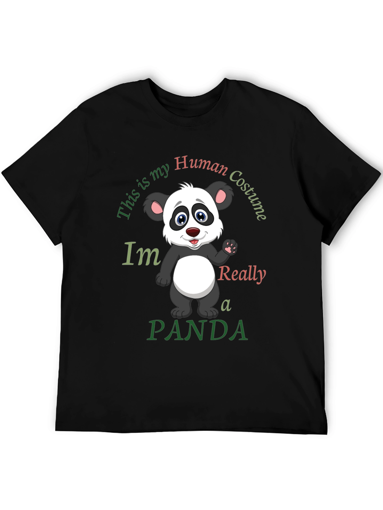 Funny Panda Human Costume Graphic T-Shirt