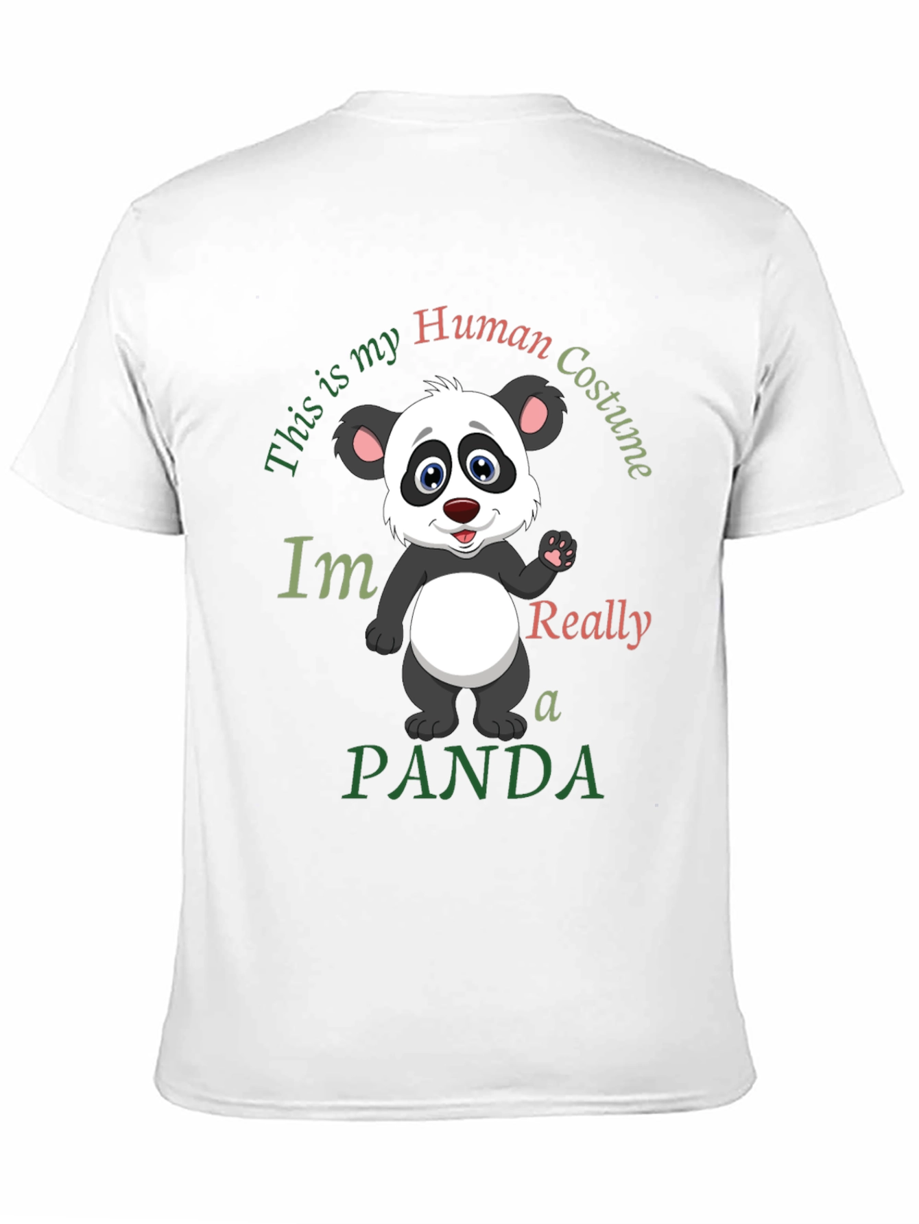 Funny Panda Human Costume Graphic T-Shirt