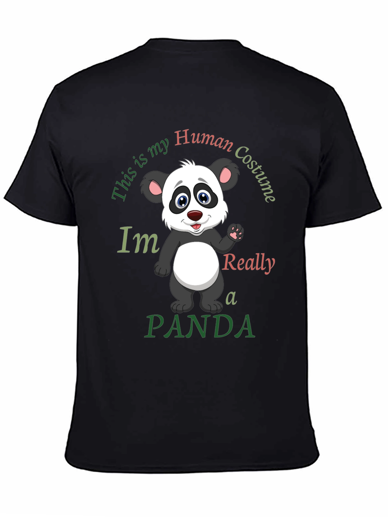 Funny Panda Human Costume Graphic T-Shirt