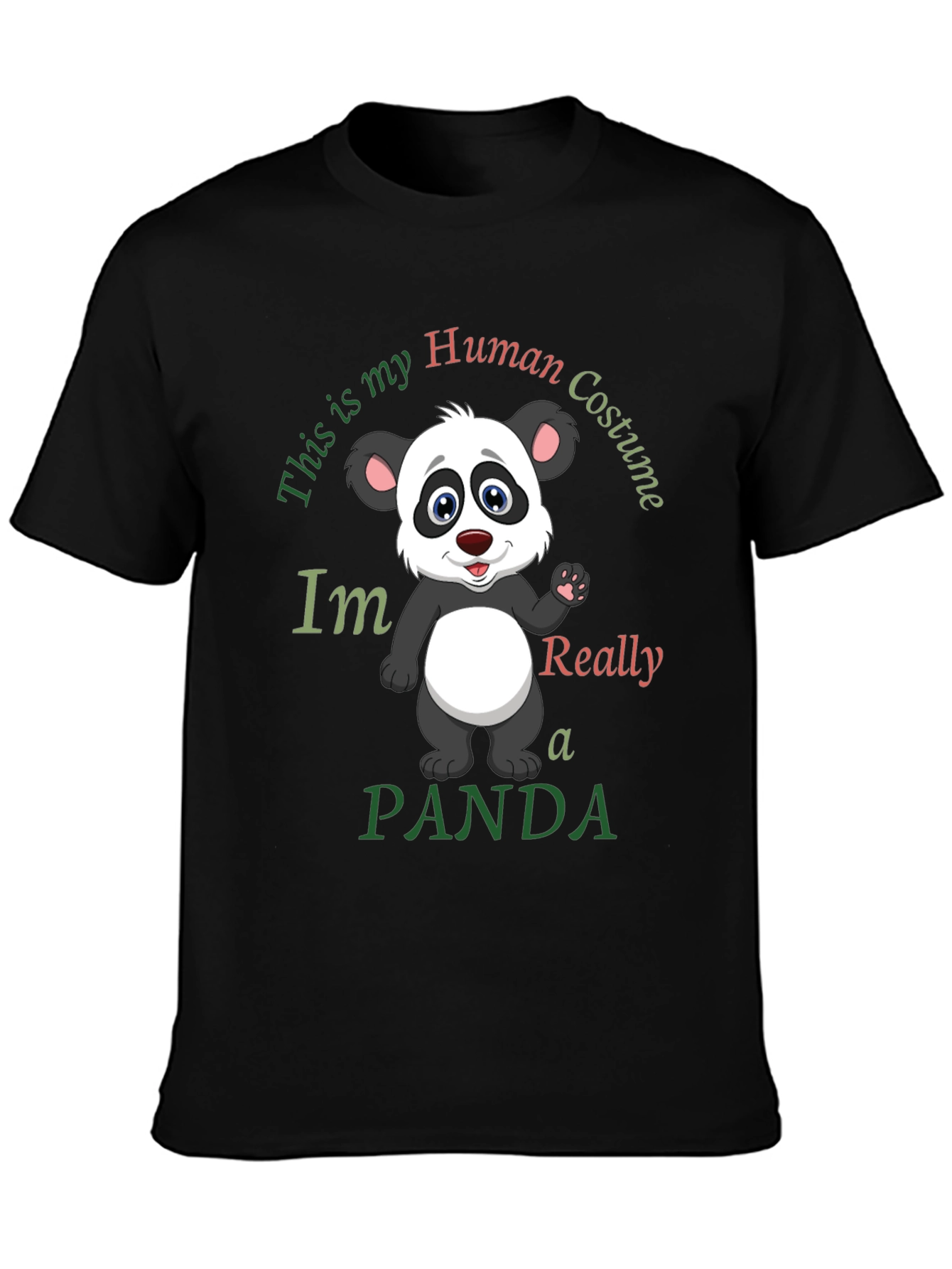 Funny Panda Human Costume Graphic T-Shirt