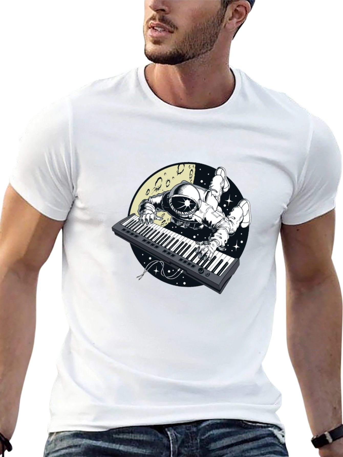 Astronaut Keyboard Player Graphic Tee