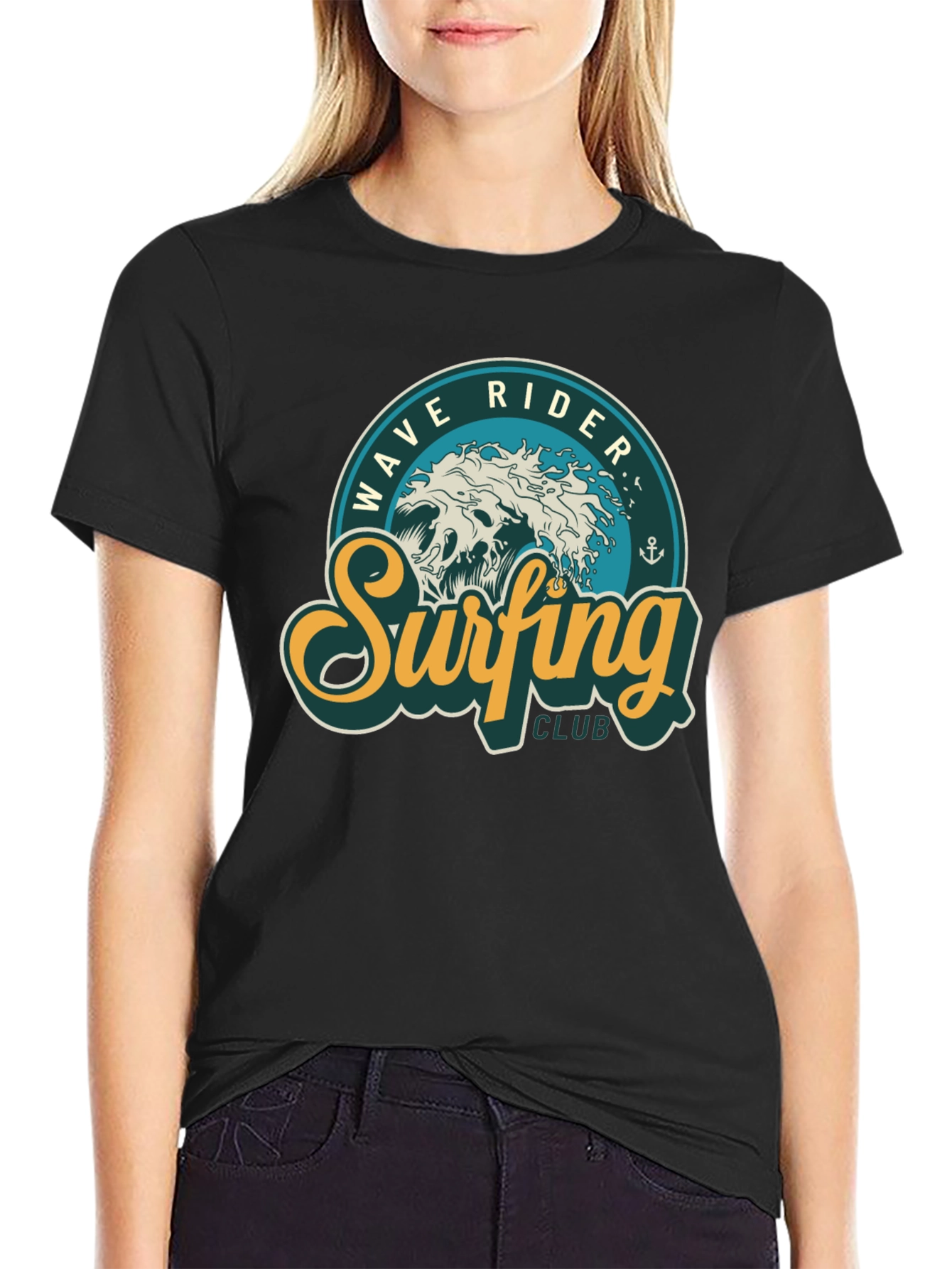 Wave Rider Surfing Club Black T-Shirt
