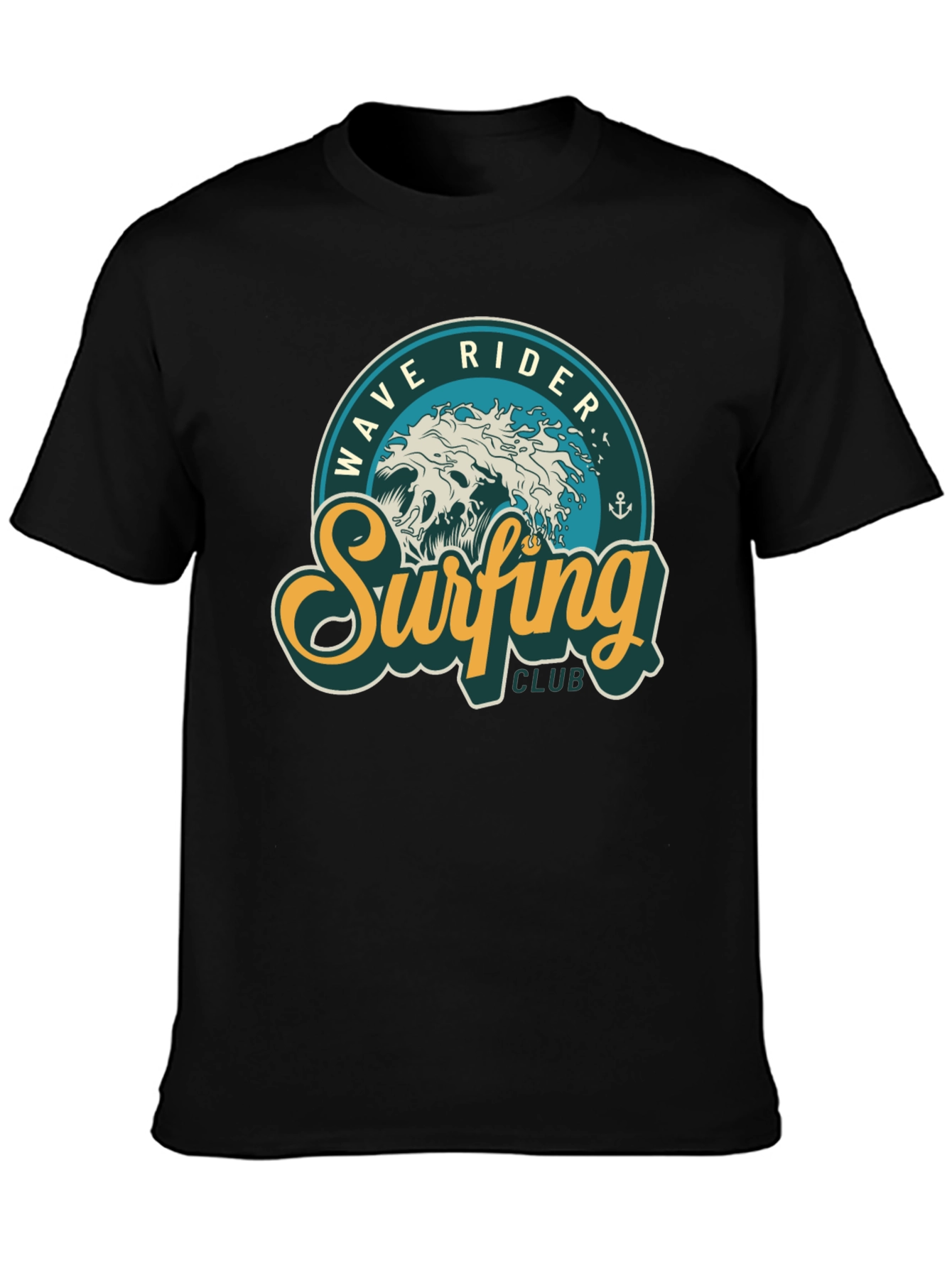 Wave Rider Surfing Club Black T-Shirt