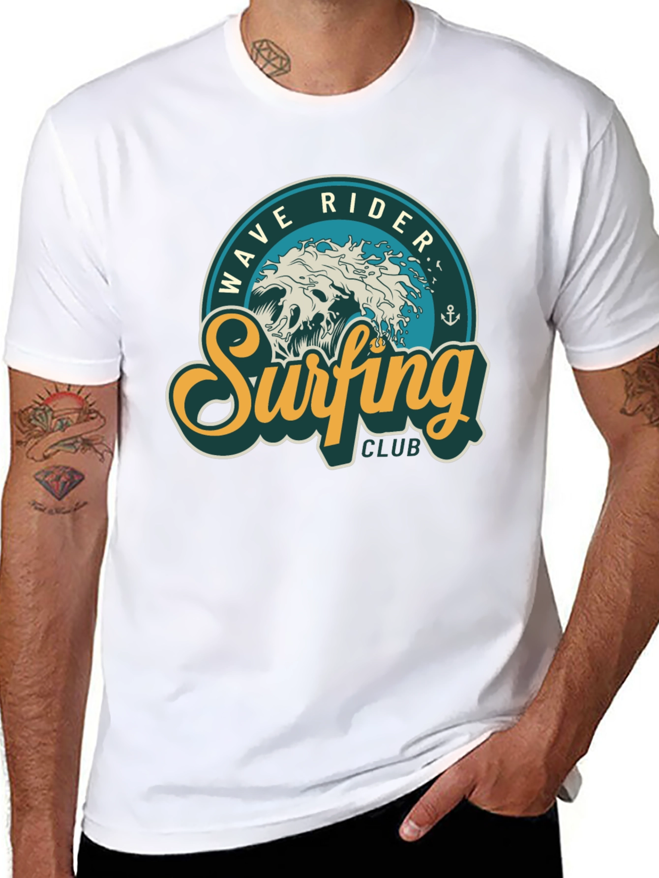 Wave Rider Surfing Club Black T-Shirt