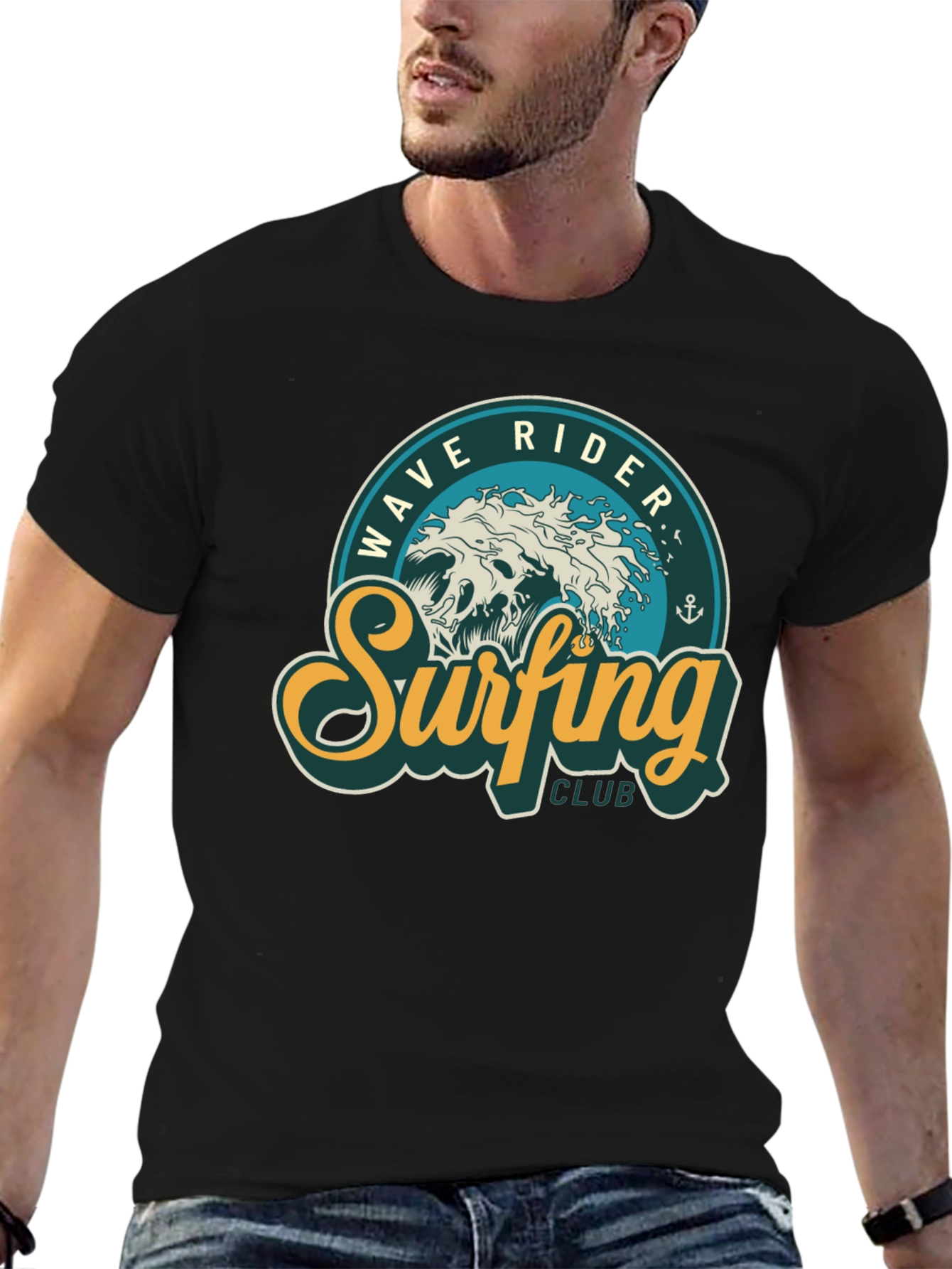 Wave Rider Surfing Club Black T-Shirt