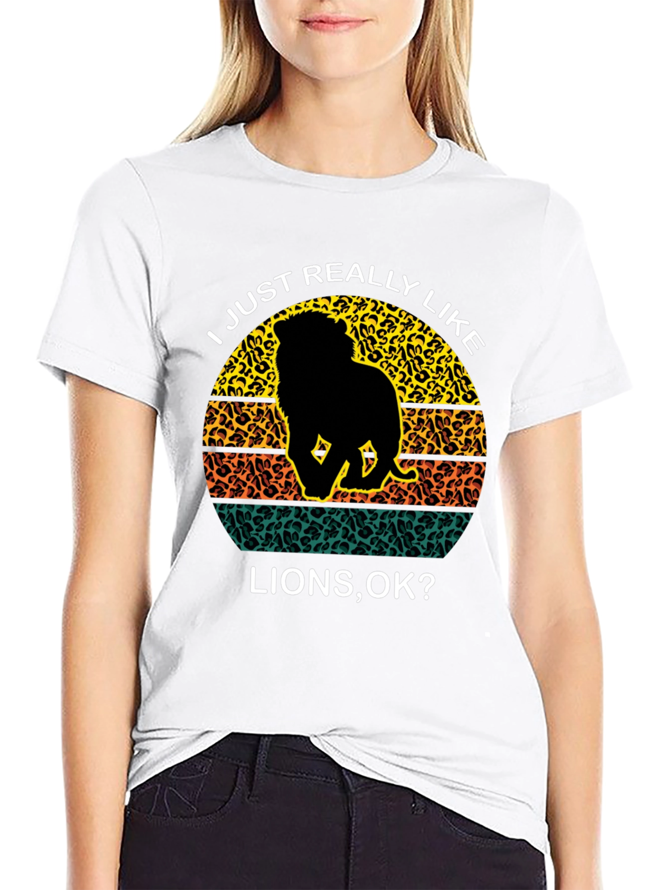 Lion Lover Graphic Tee - Animal Print Design