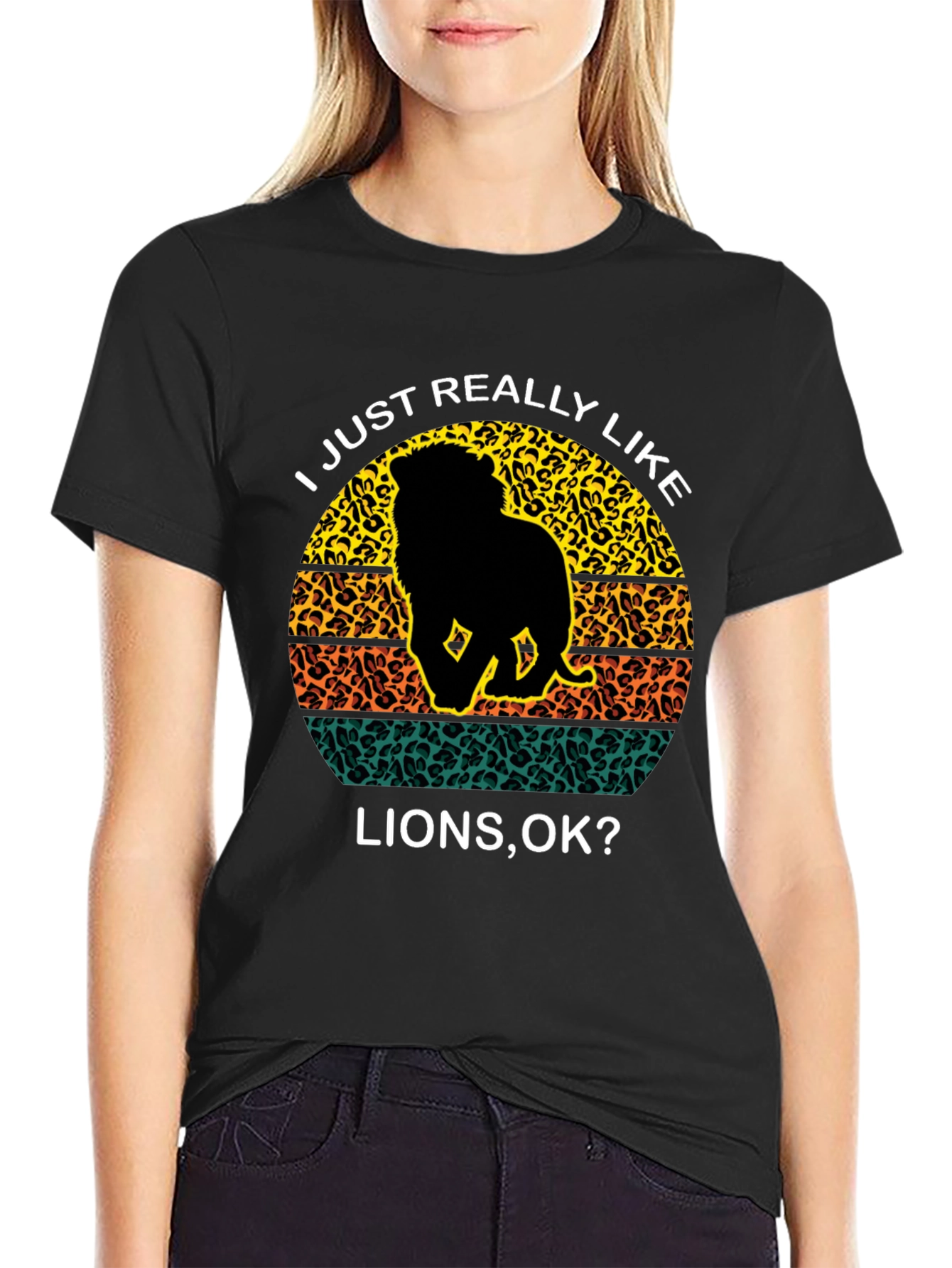 Lion Lover Graphic Tee - Animal Print Design
