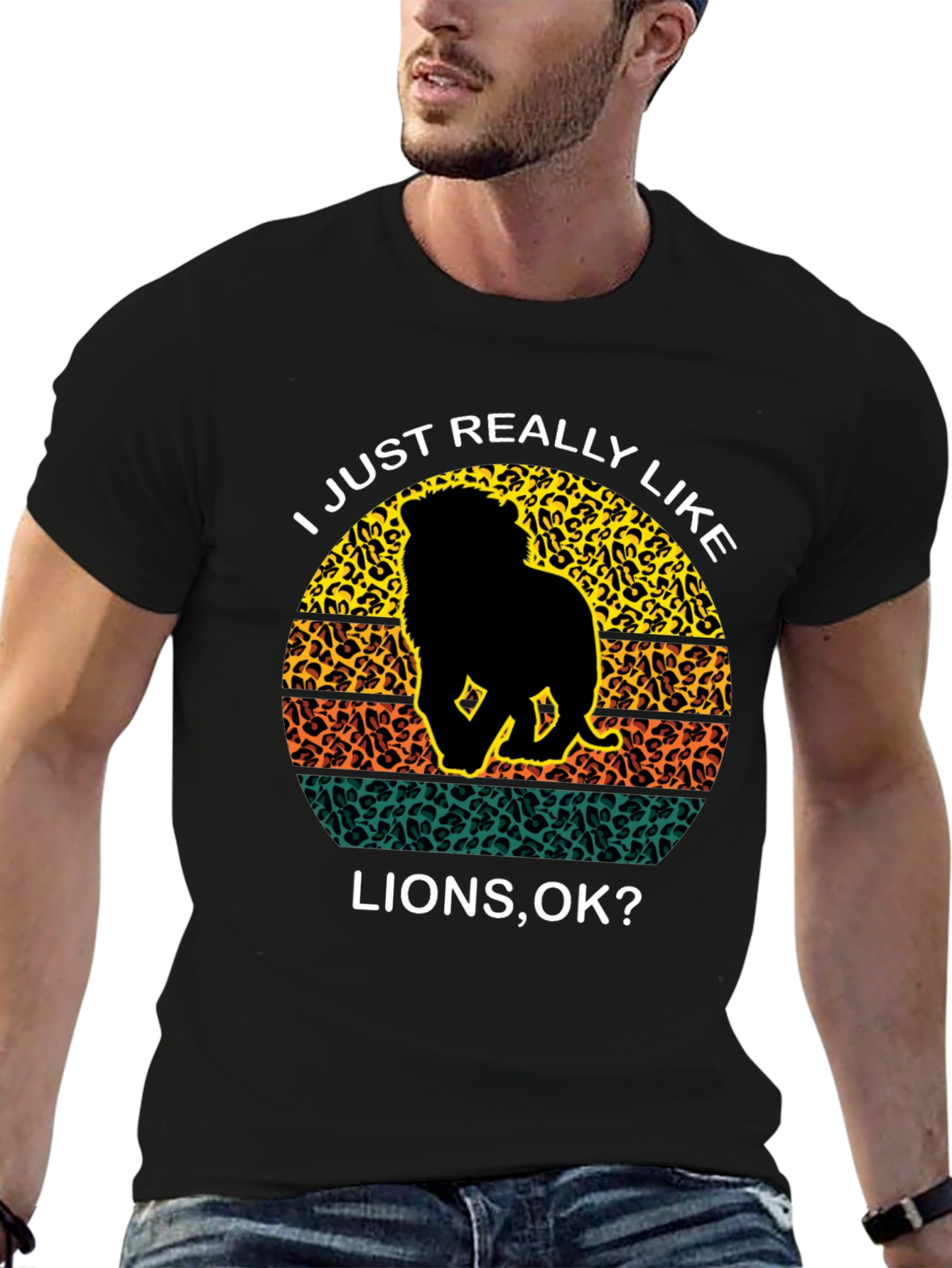 Lion Lover Graphic Tee - Animal Print Design