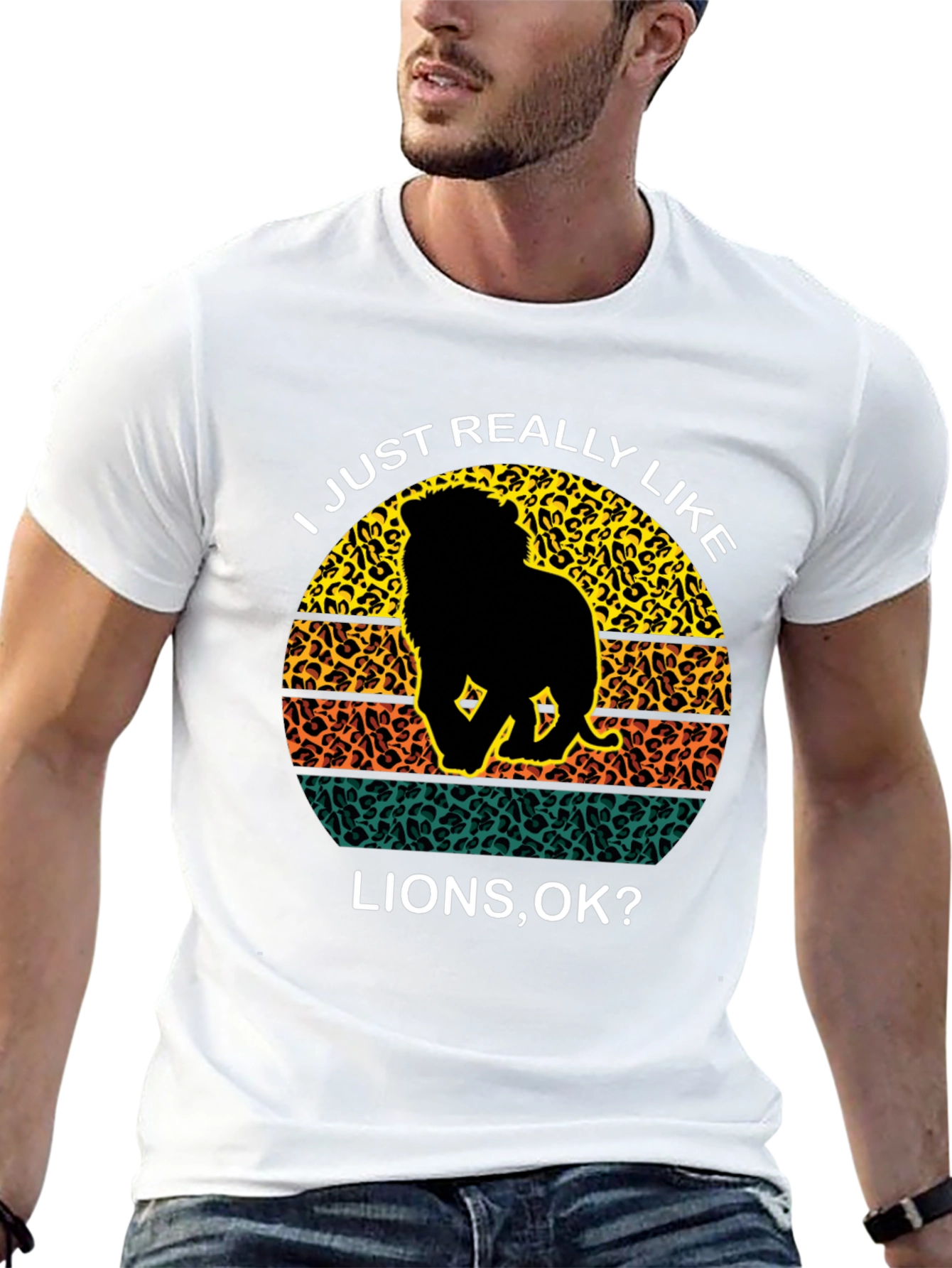 Lion Lover Graphic Tee - Animal Print Design