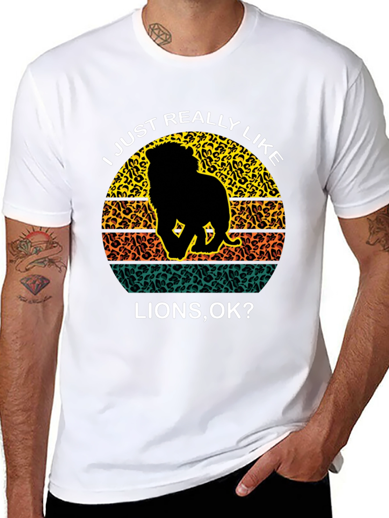 Lion Lover Graphic Tee - Animal Print Design