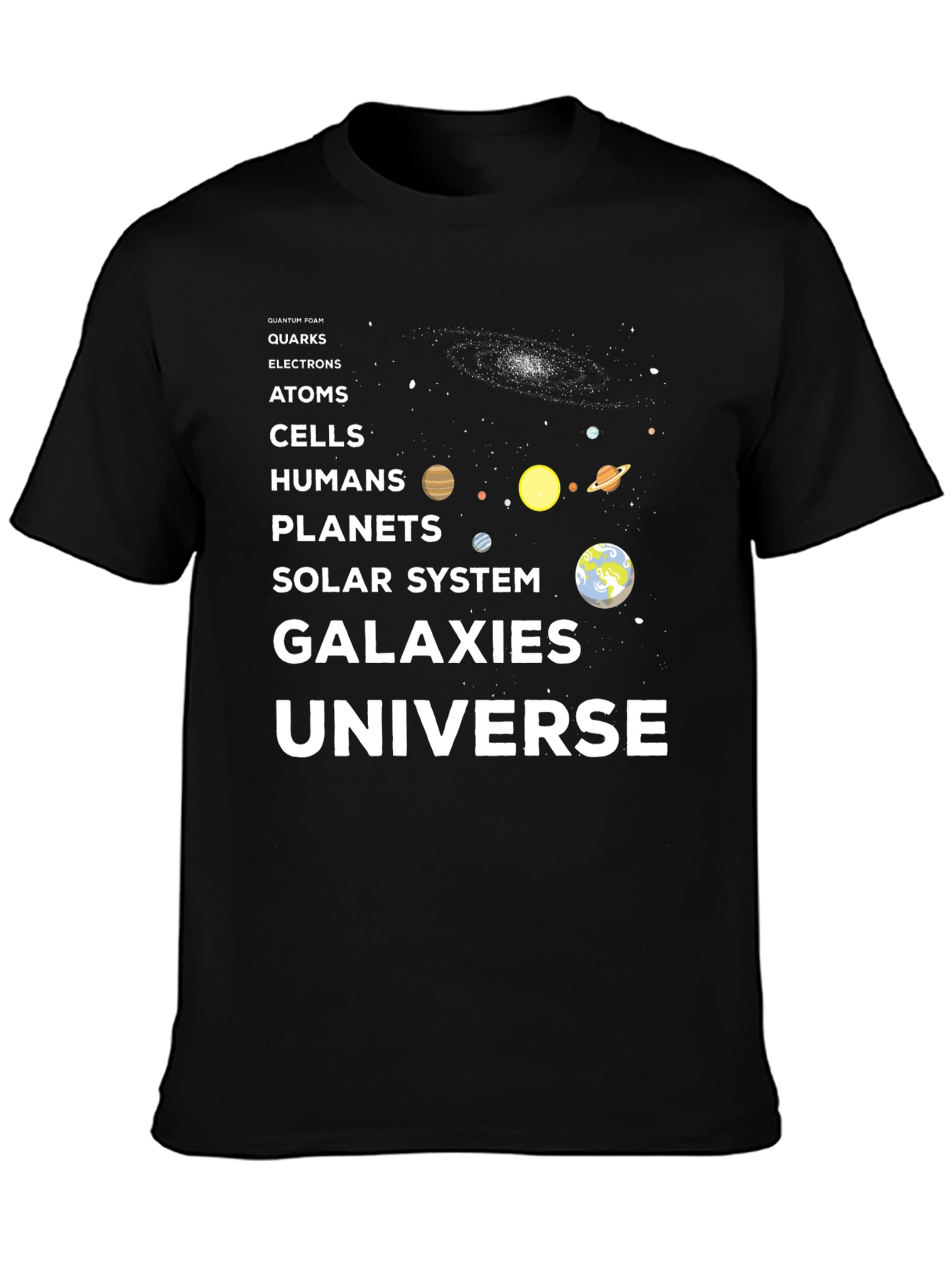 Universe Evolution Graphic T-Shirt - Black