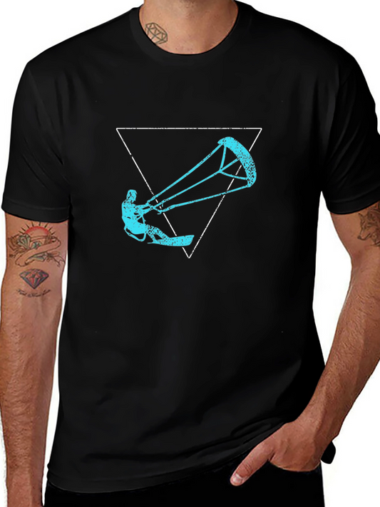 Kitesurfing Triangle Graphic Tee - Cool Water Sport Design