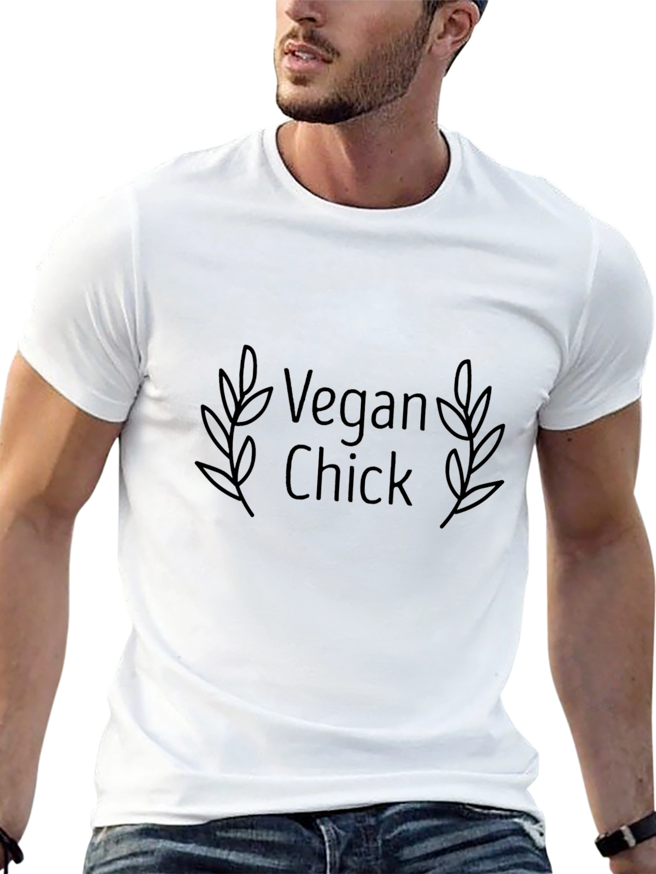 Vegan Chick Tee - Black Graphic T-Shirt