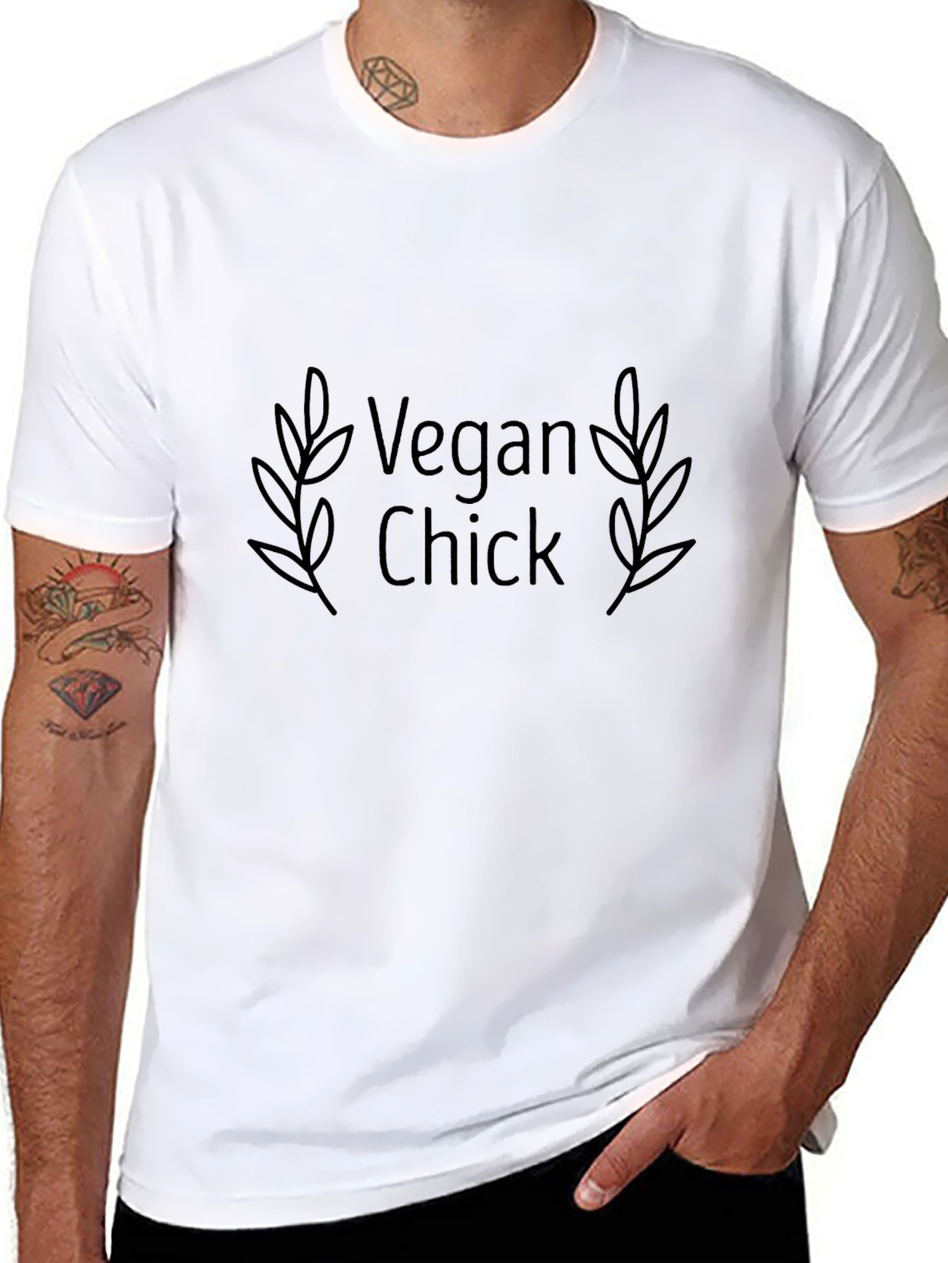 Vegan Chick Tee - Black Graphic T-Shirt