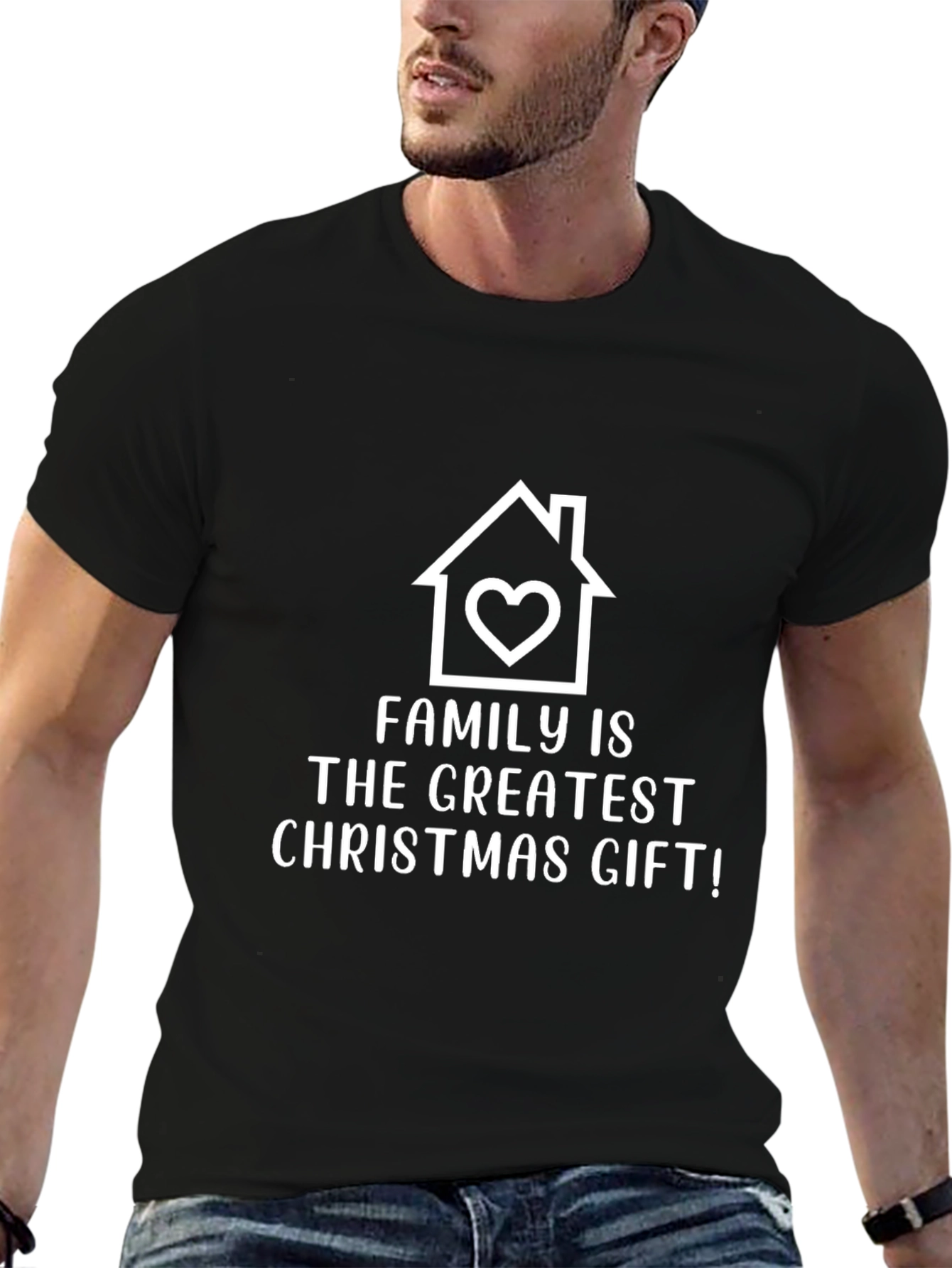 Family Christmas Gift T-Shirt - Black