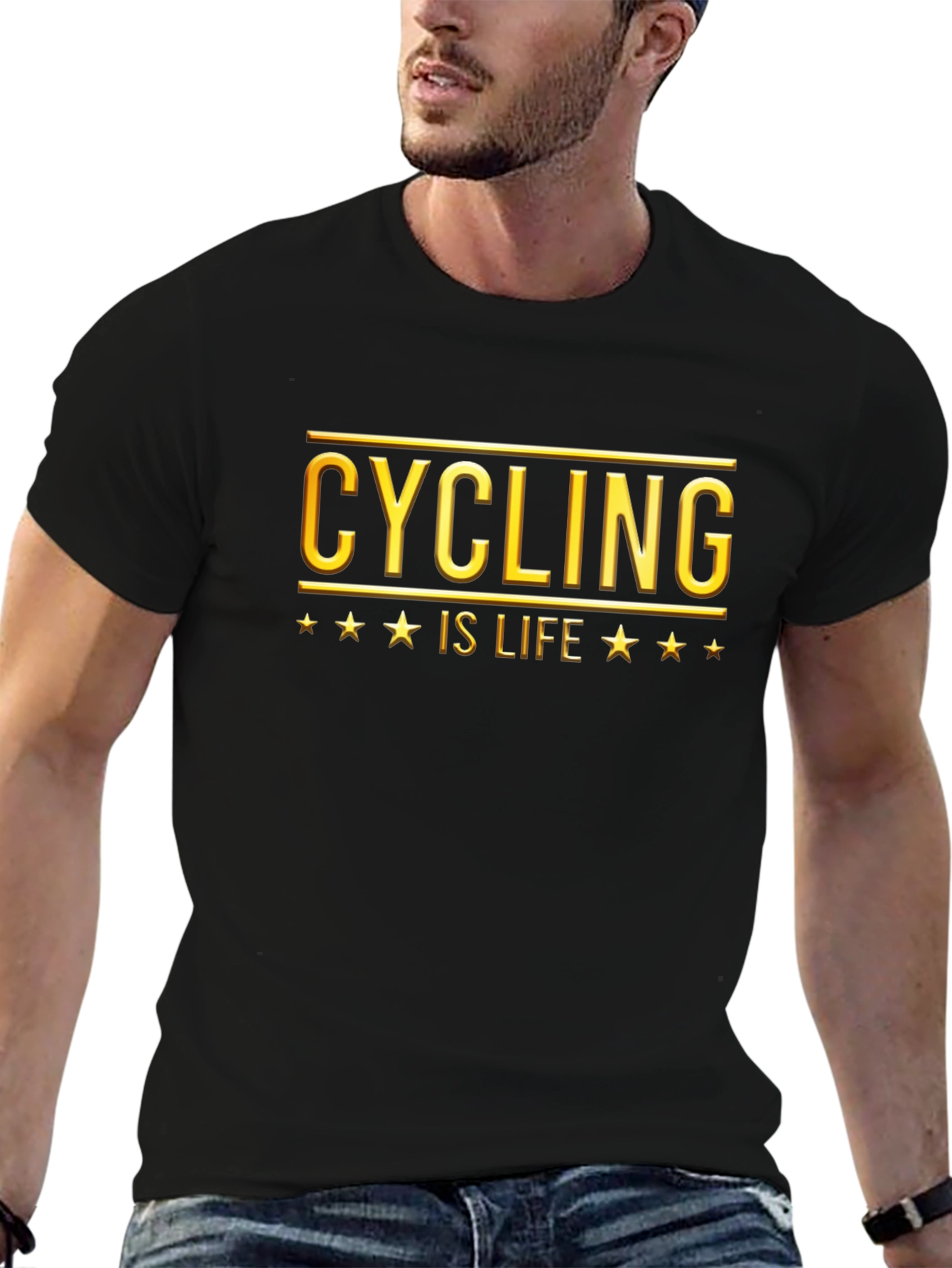 Cycling Is Life Black Graphic Tee