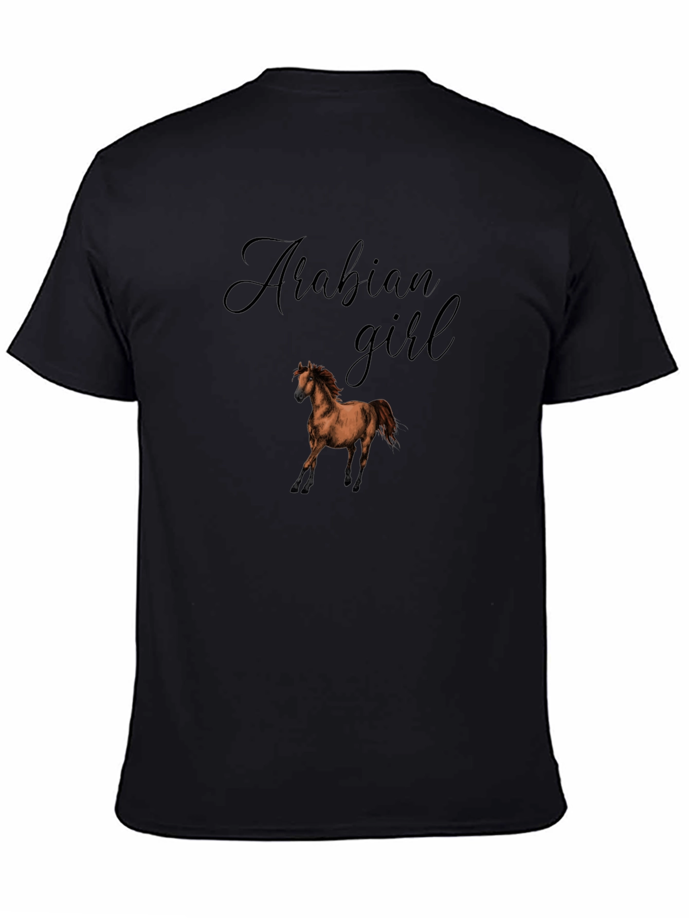 Arabian Girl Horse T-Shirt - Black