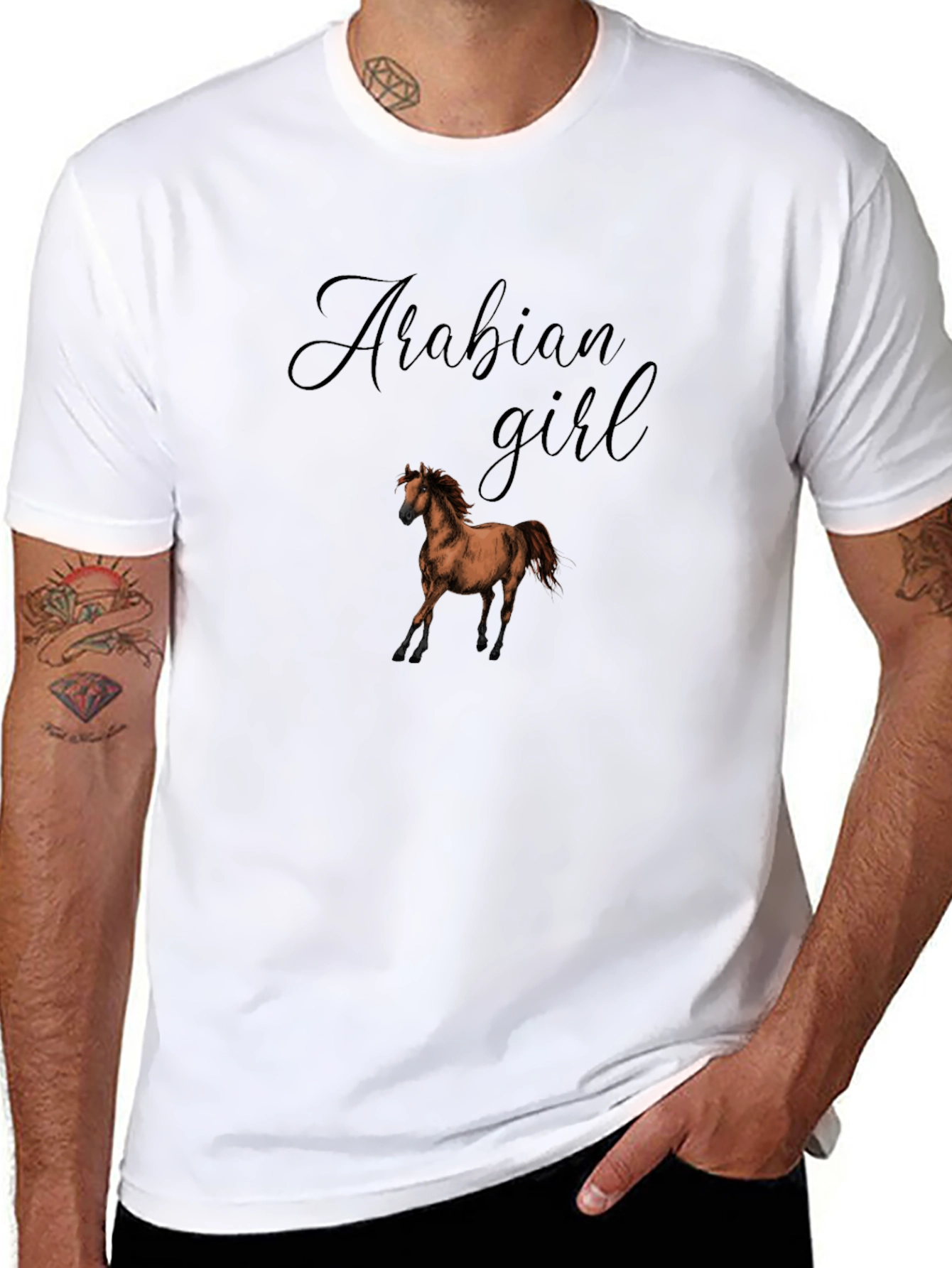 Arabian Girl Horse T-Shirt - Black