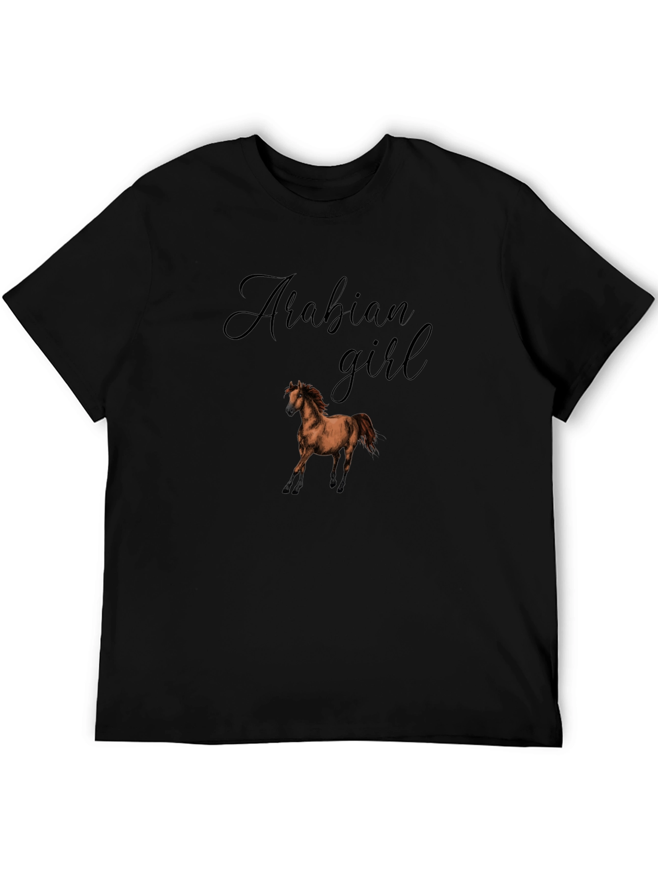 Arabian Girl Horse T-Shirt - Black