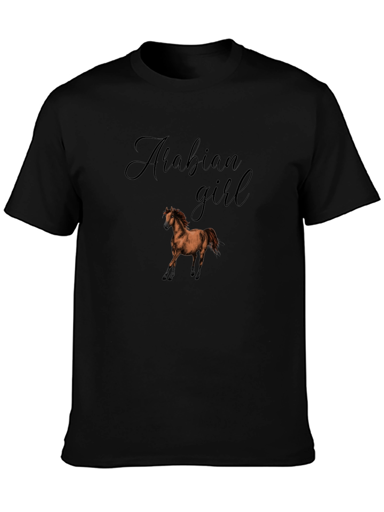 Arabian Girl Horse T-Shirt - Black