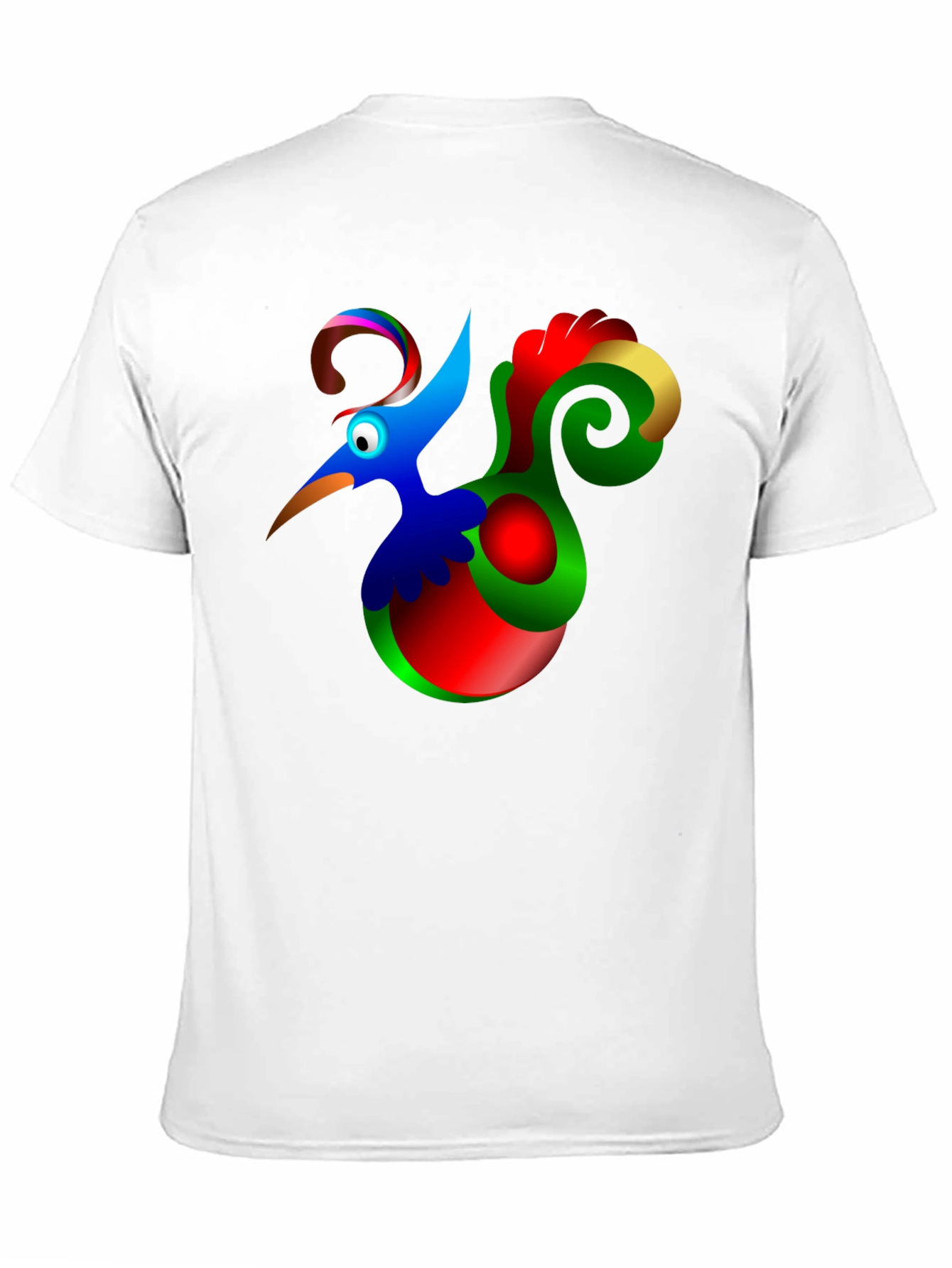 Funky Cartoon Bird Black T-Shirt