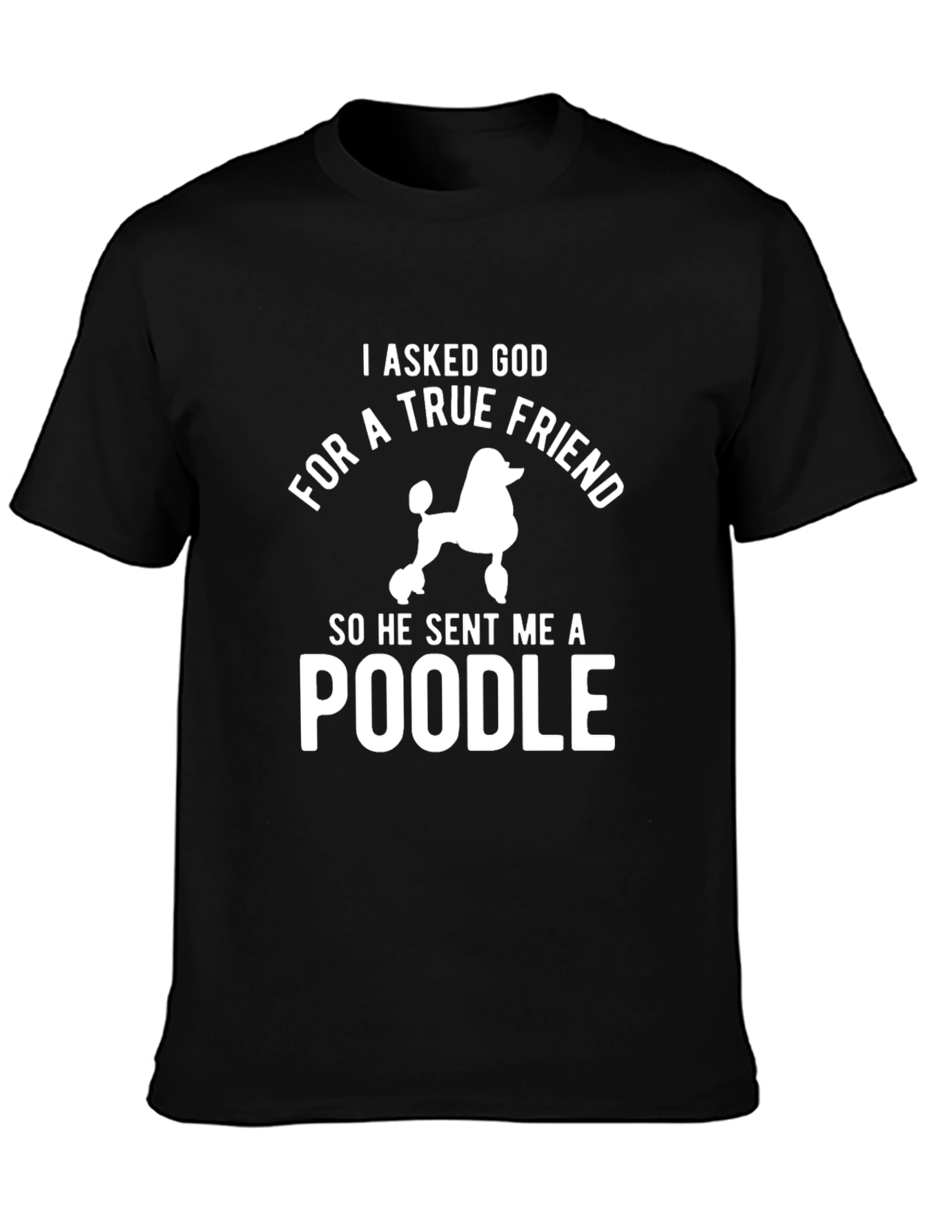 True Friend Poodle Graphic Tee - Black Cotton