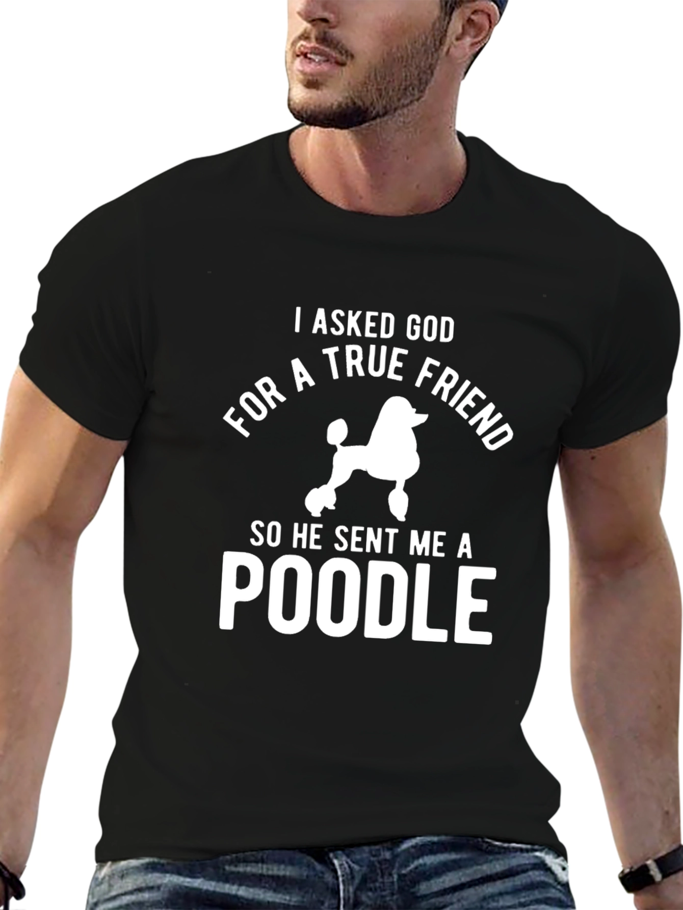 True Friend Poodle Graphic Tee - Black Cotton