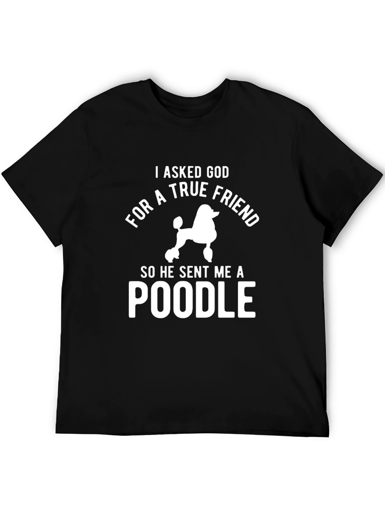 True Friend Poodle Graphic Tee - Black Cotton