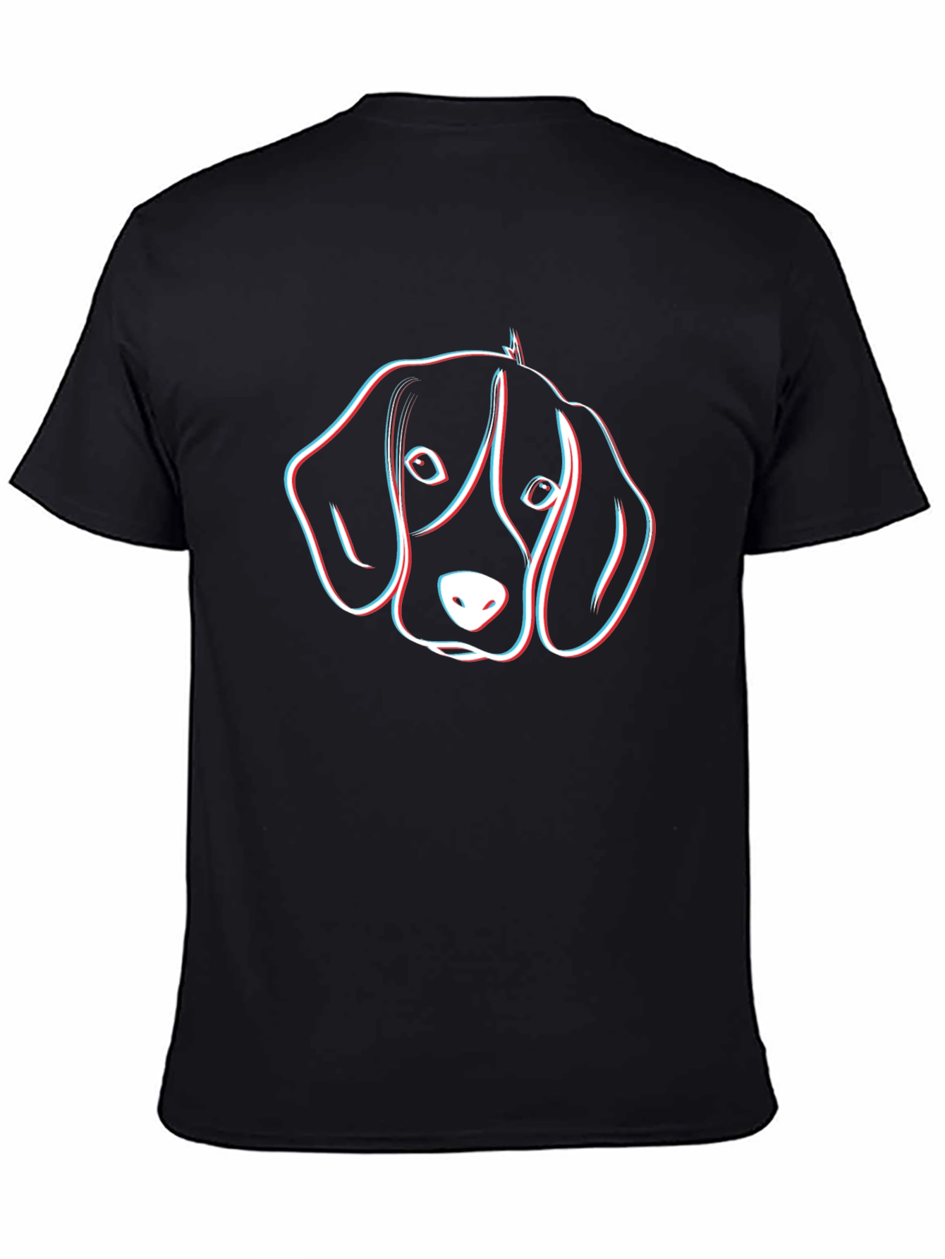 Dog Head Graphic Black T-Shirt