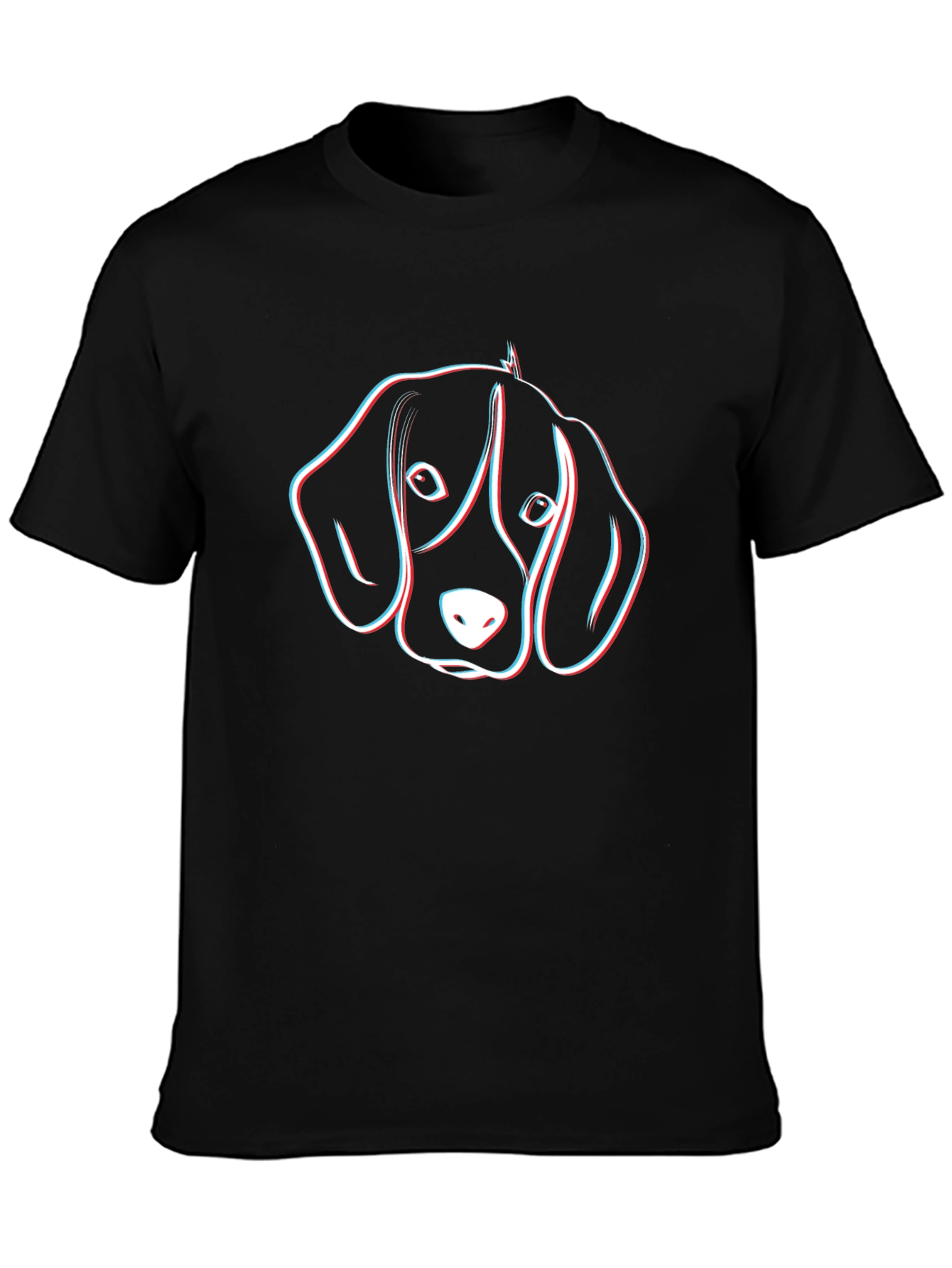 Dog Head Graphic Black T-Shirt