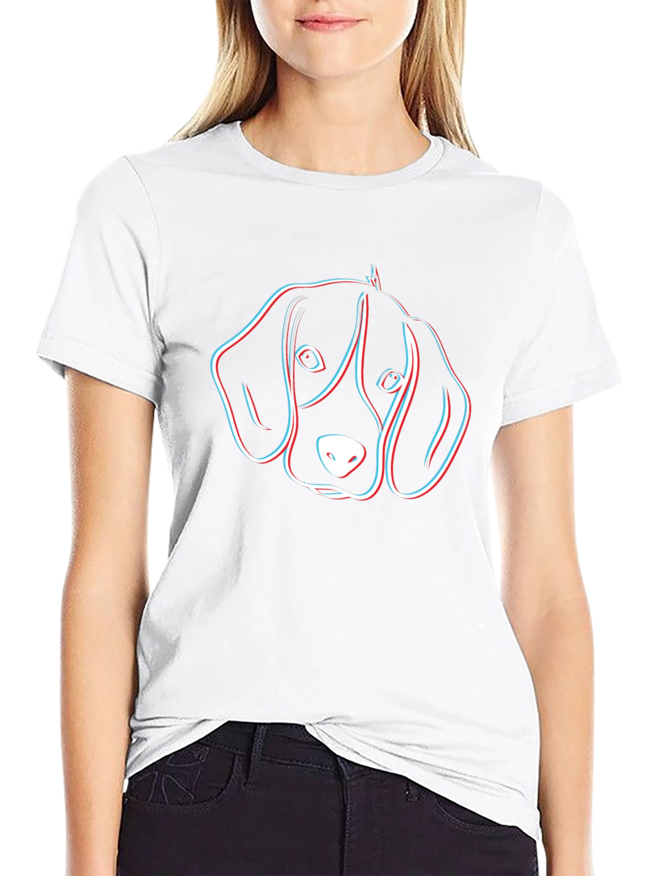 Dog Head Graphic Black T-Shirt