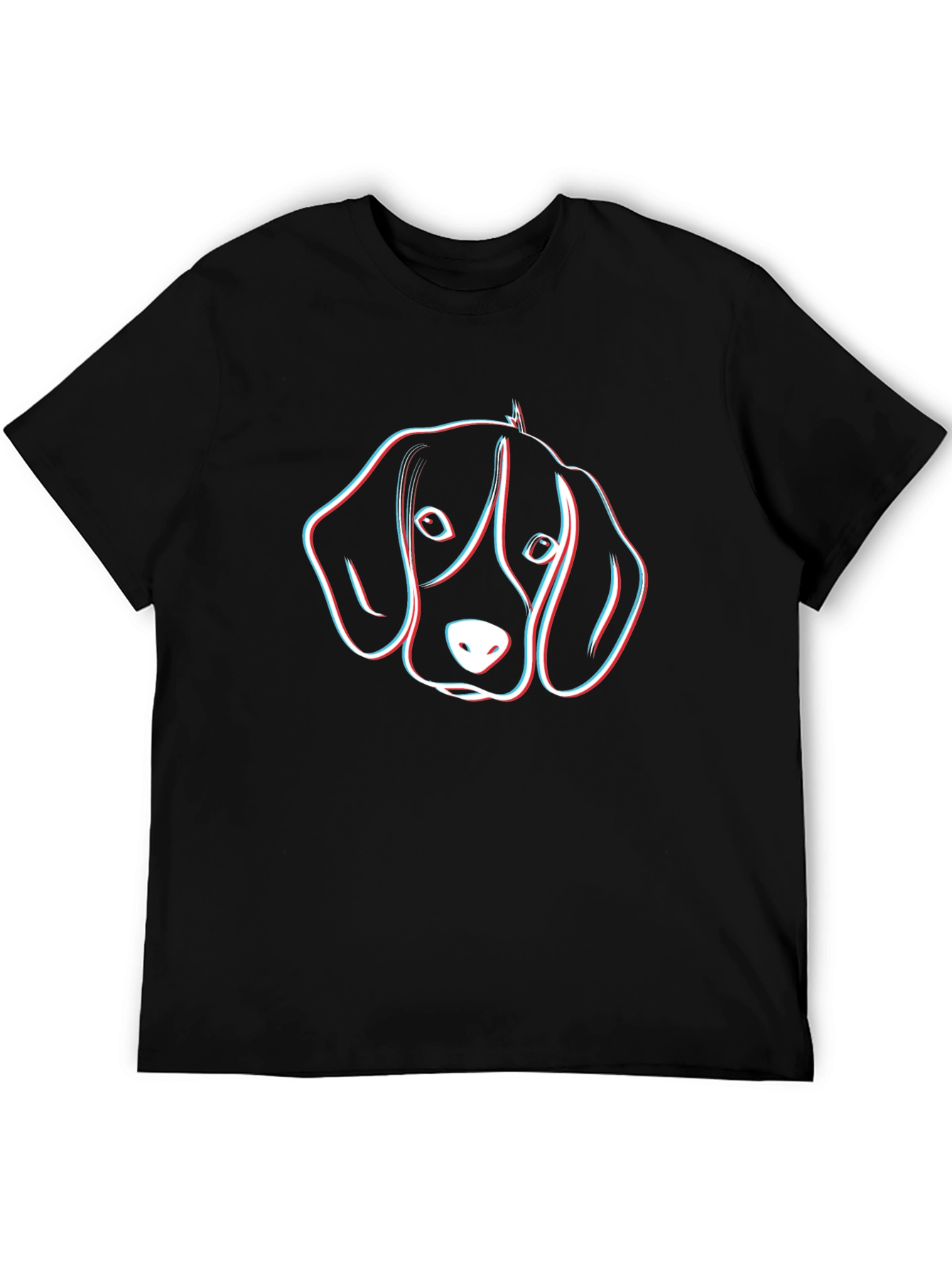 Dog Head Graphic Black T-Shirt