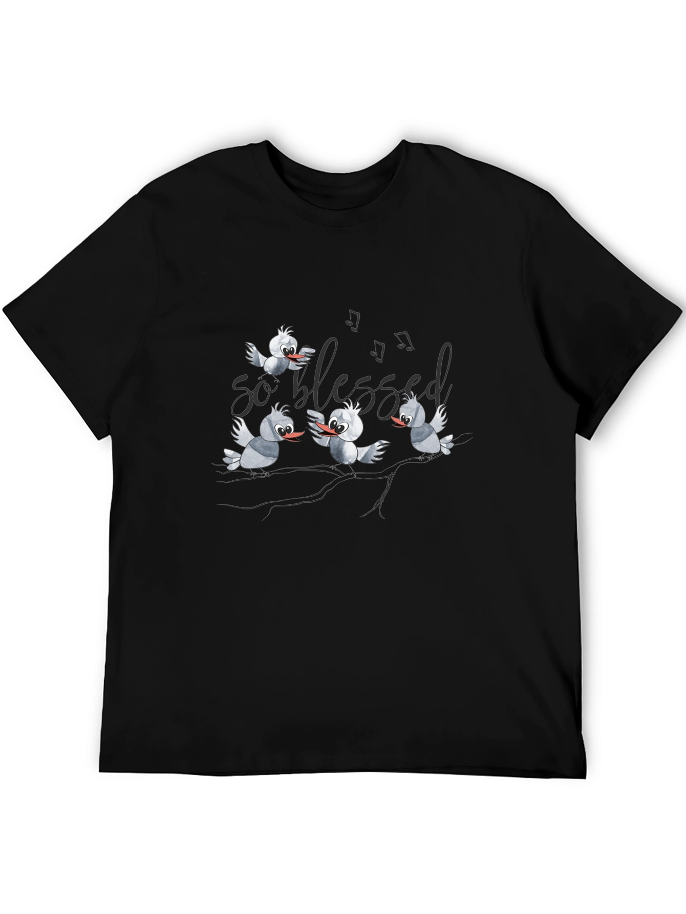 Blessed Birds Graphic T-Shirt - Black